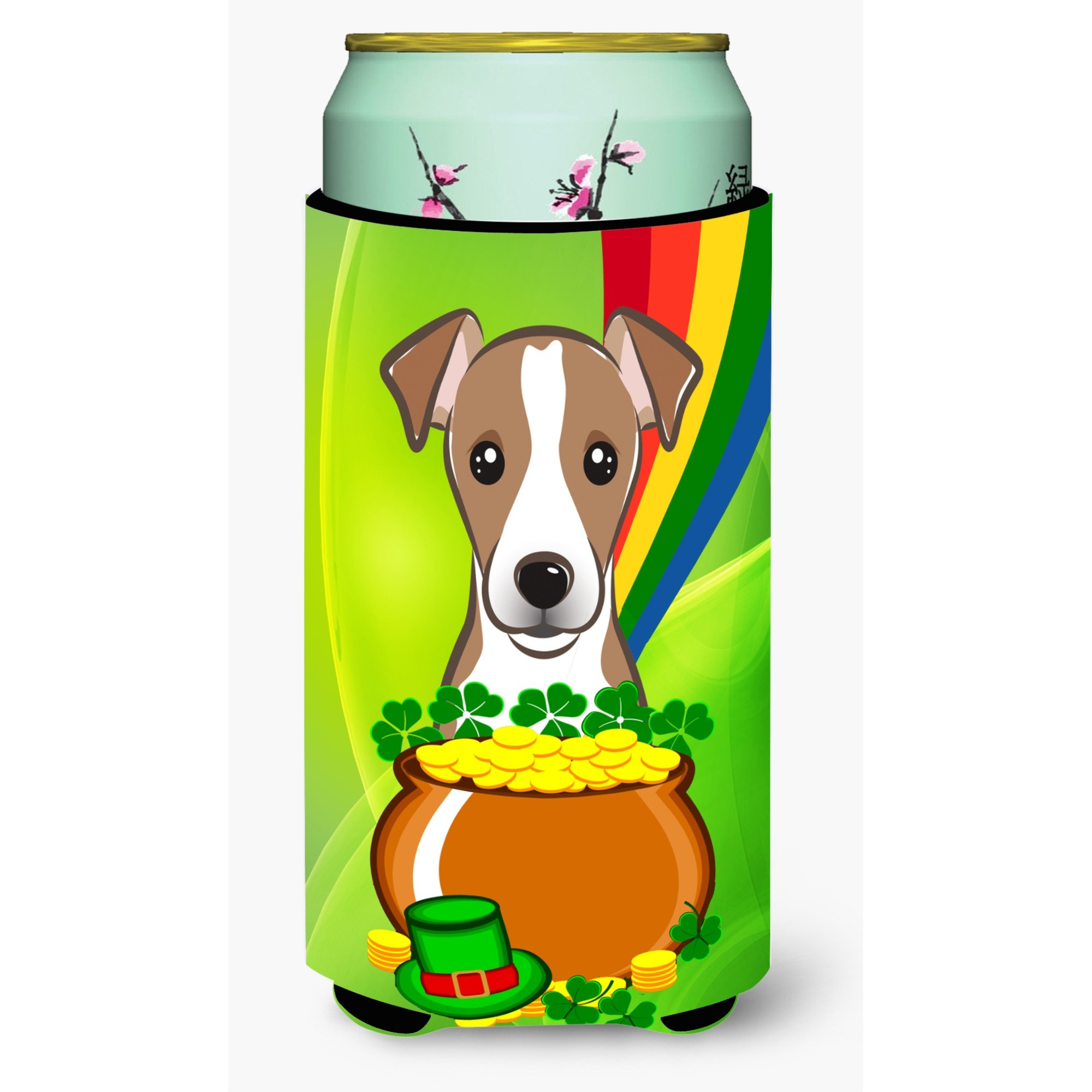 &quotCaroline's Treasures BB2004TBC "&quotJack Russell Terrier St. Patrick's Day"" Tall Boy Hugger Koozie, Multicolor"