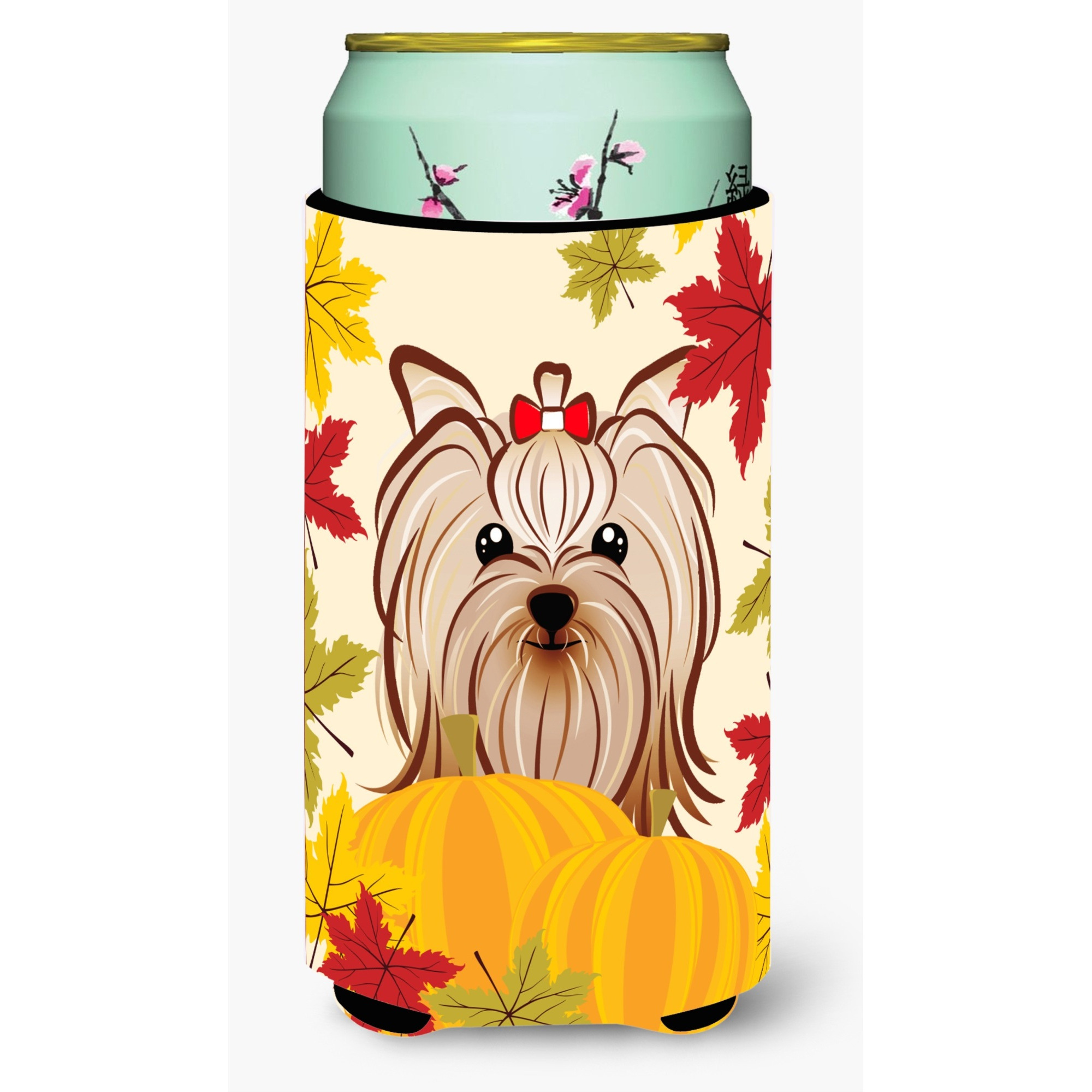 &quotCaroline's Treasures BB2010TBC "&quotYorkie Yorkshire Terrier Thanksgiving"" Tall Boy Hugger Koozie, Multicolor"