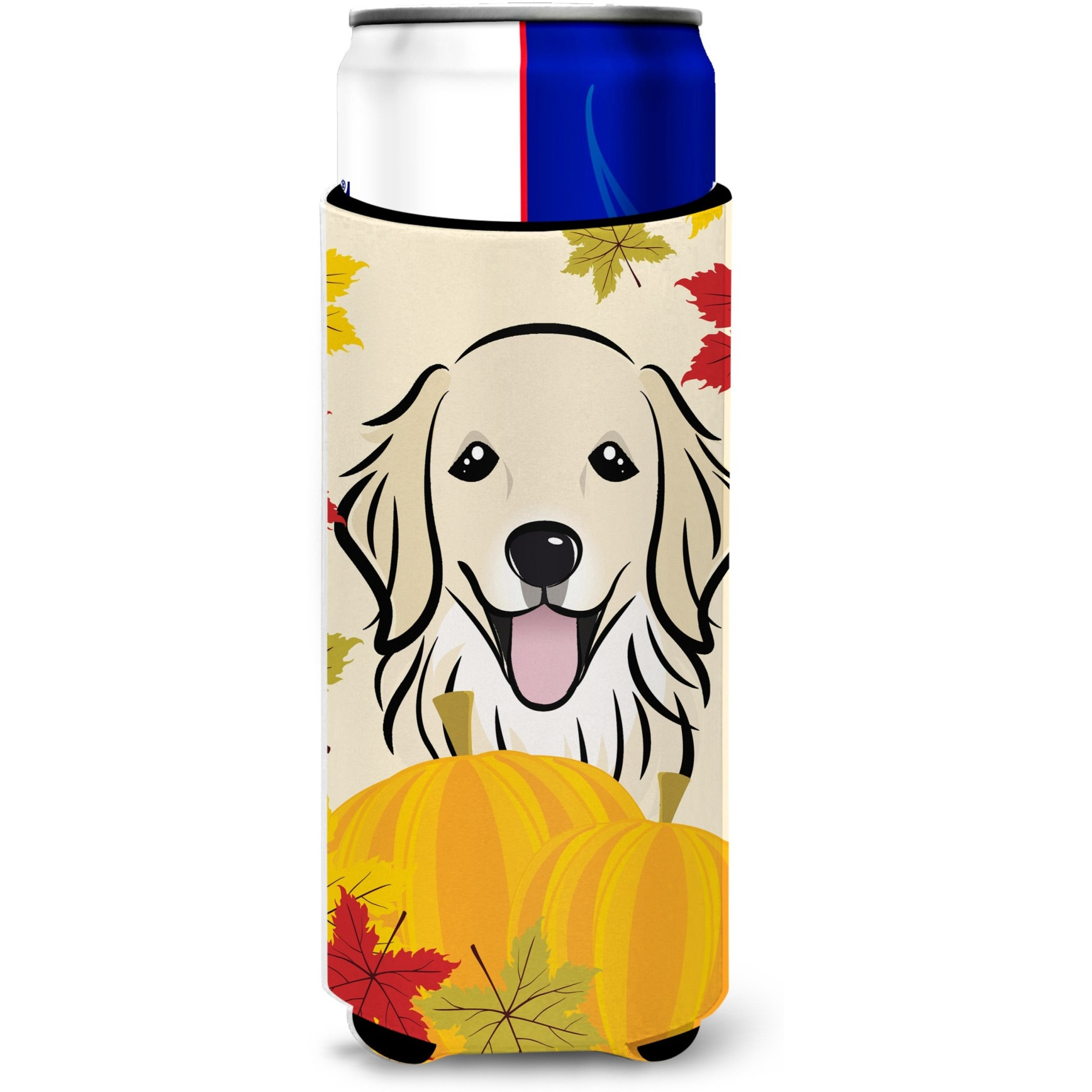 &quotCaroline's Treasures BB2011MUK "&quotGolden Retriever Thanksgiving Michelob Ultra Koozies for Slim Cans, Multicolor"
