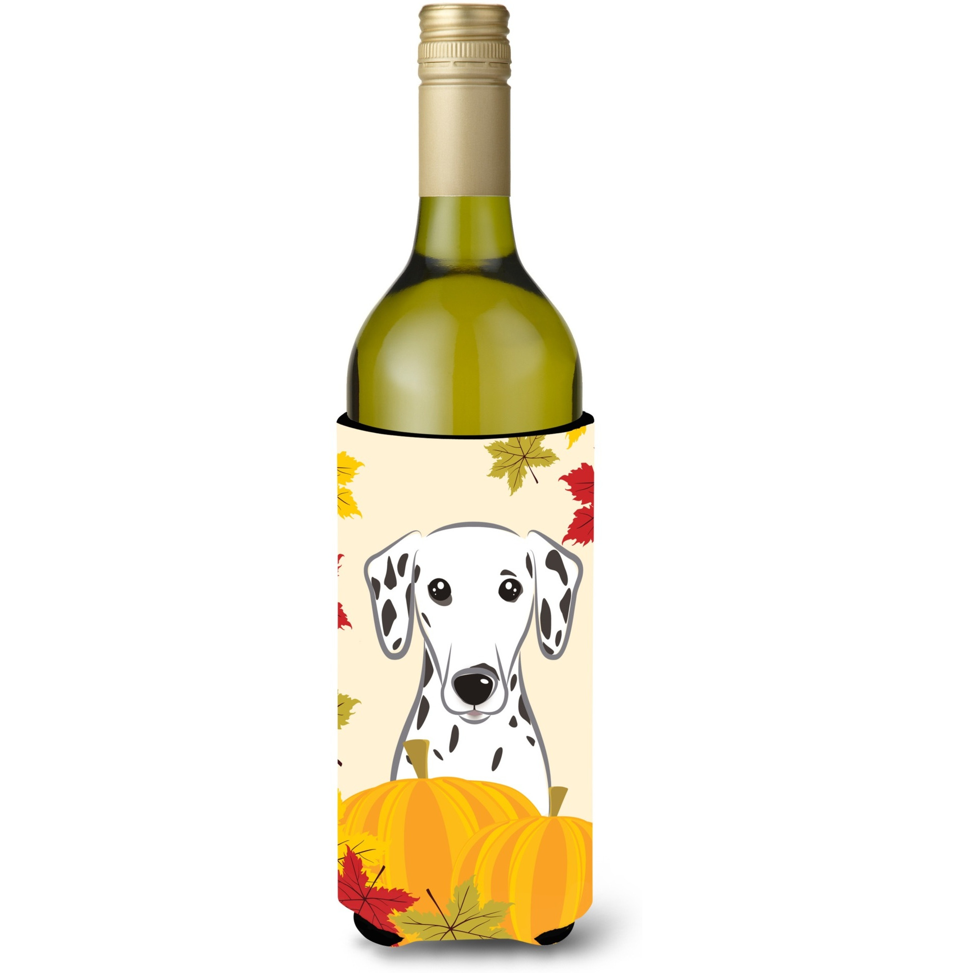 &quotCaroline's Treasures BB2016LITERK "&quotDalmatian Thanksgiving"" Wine Bottle Hugger Koozie, 750ml, Multicolor"