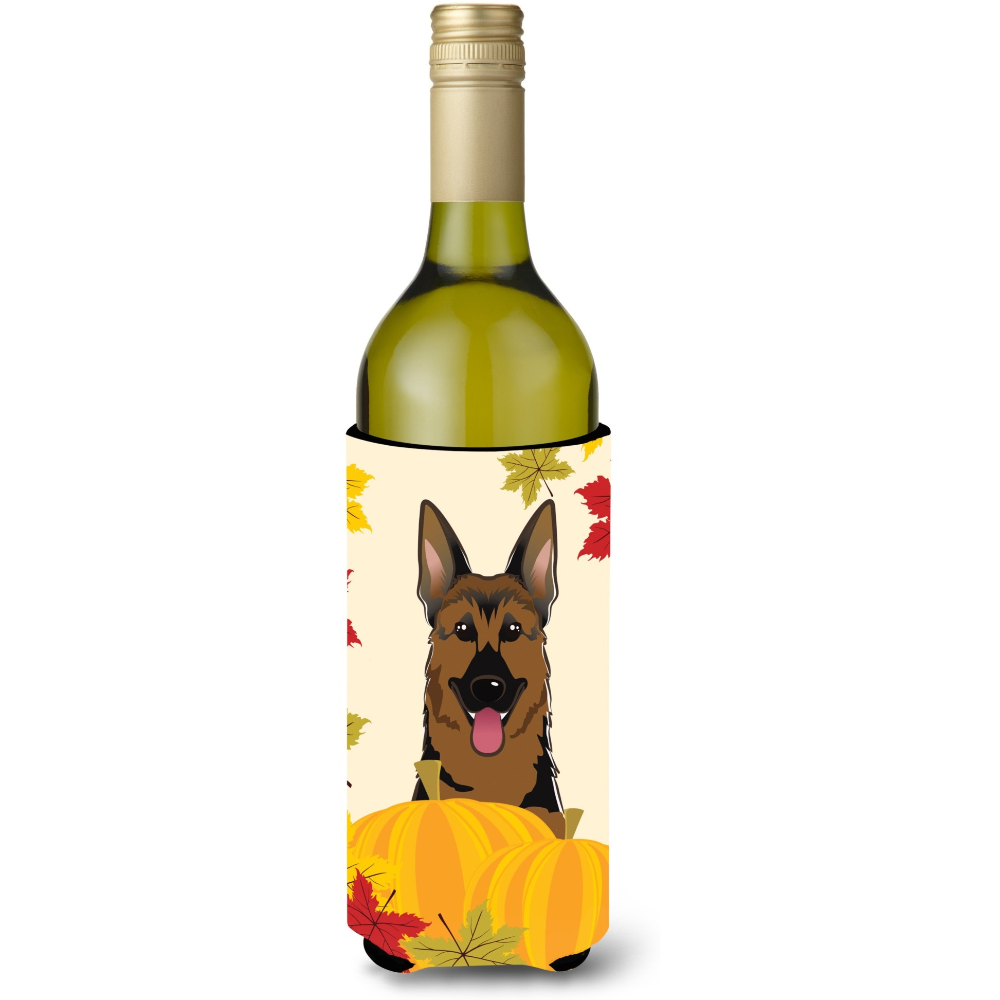 &quotCaroline's Treasures BB2017LITERK "&quotGerman Shepherd Thanksgiving"" Wine Bottle Hugger Koozie, 750ml, Multicolor"