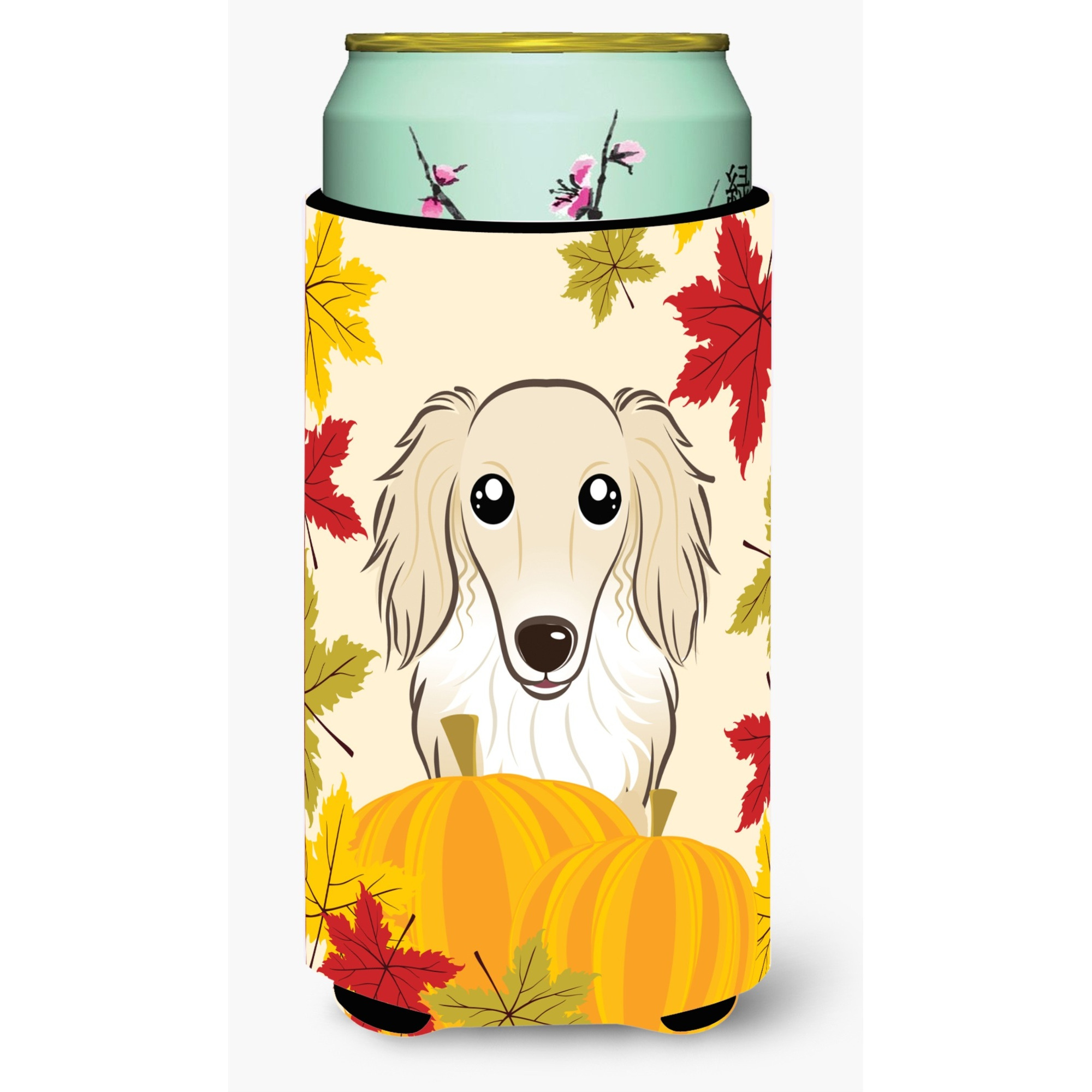 &quotCaroline's Treasures BB2018TBC "&quotLonghair Crme Dachshund Thanksgiving"" Tall Boy Hugger Koozie, Multicolor"