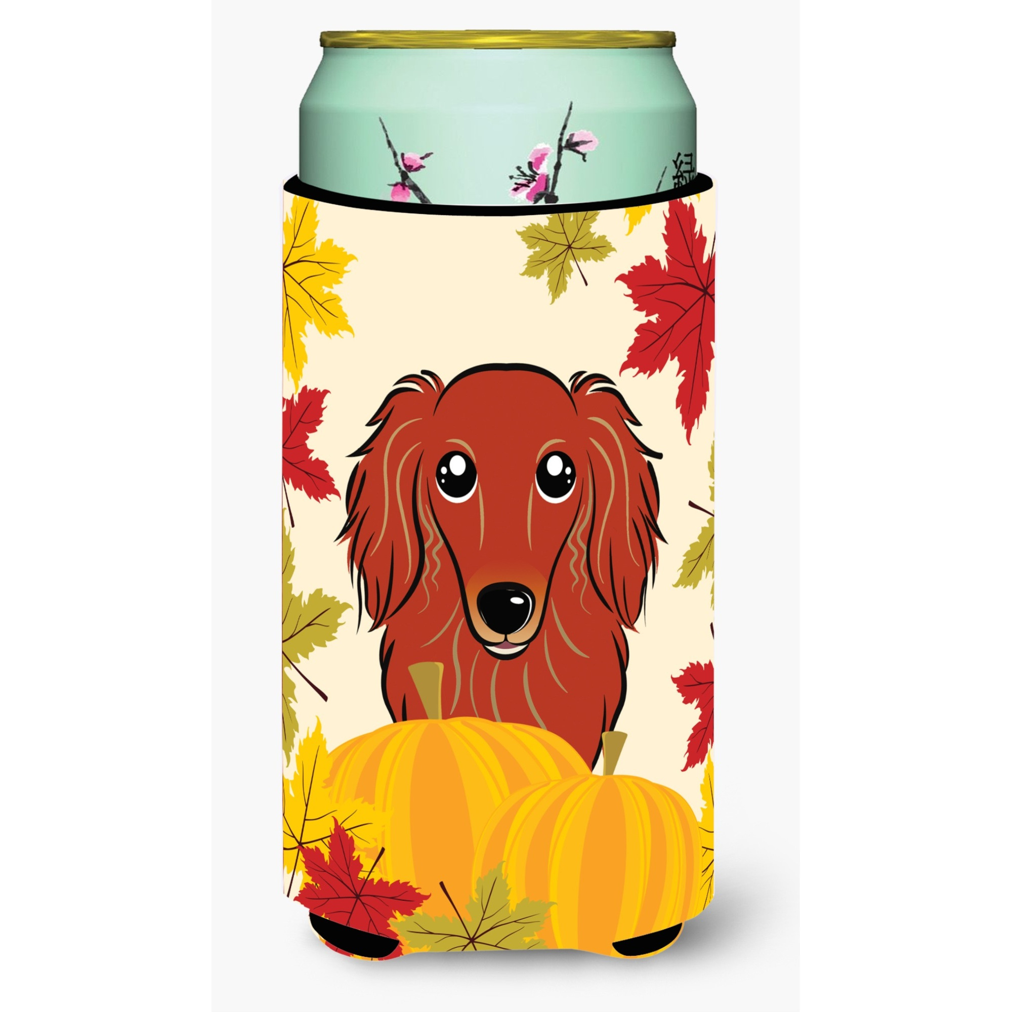 &quotCaroline's Treasures BB2020TBC "&quotLonghair Red Dachshund Thanksgiving"" Tall Boy Hugger Koozie, Multicolor"