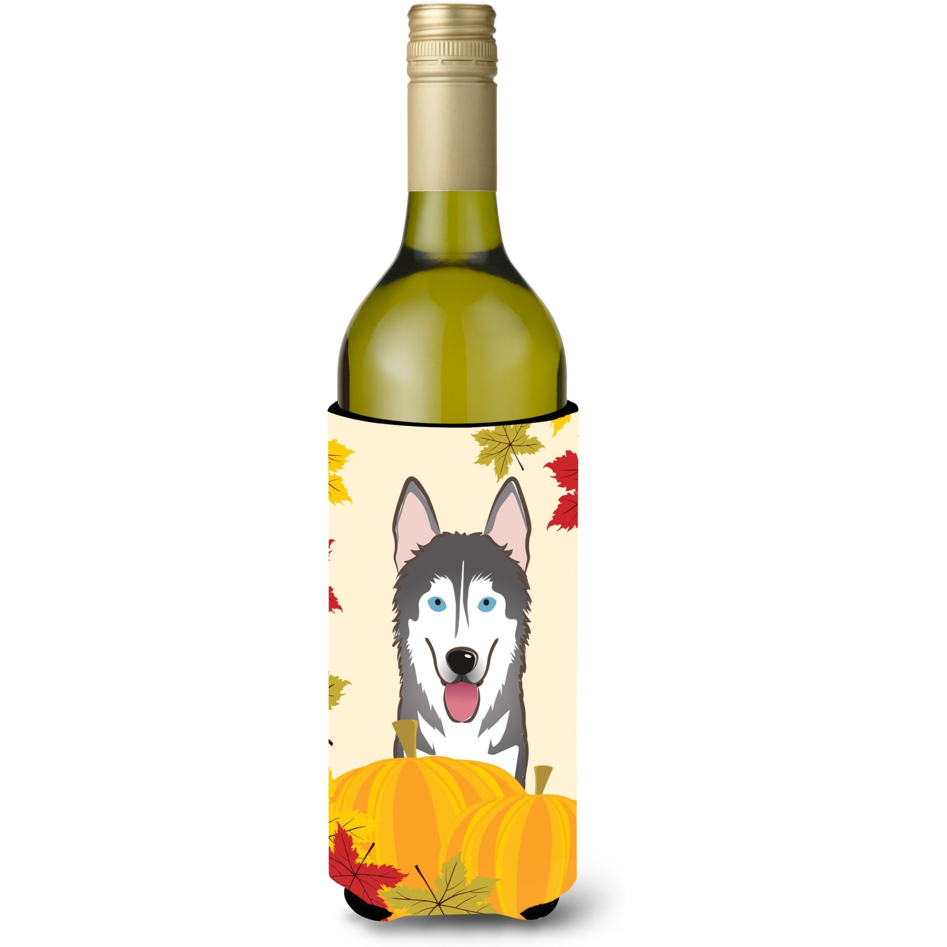 &quotCaroline's Treasures BB2024LITERK "&quotAlaskan Malamute Thanksgiving"" Wine Bottle Hugger Koozie, 750ml, Multicolor"