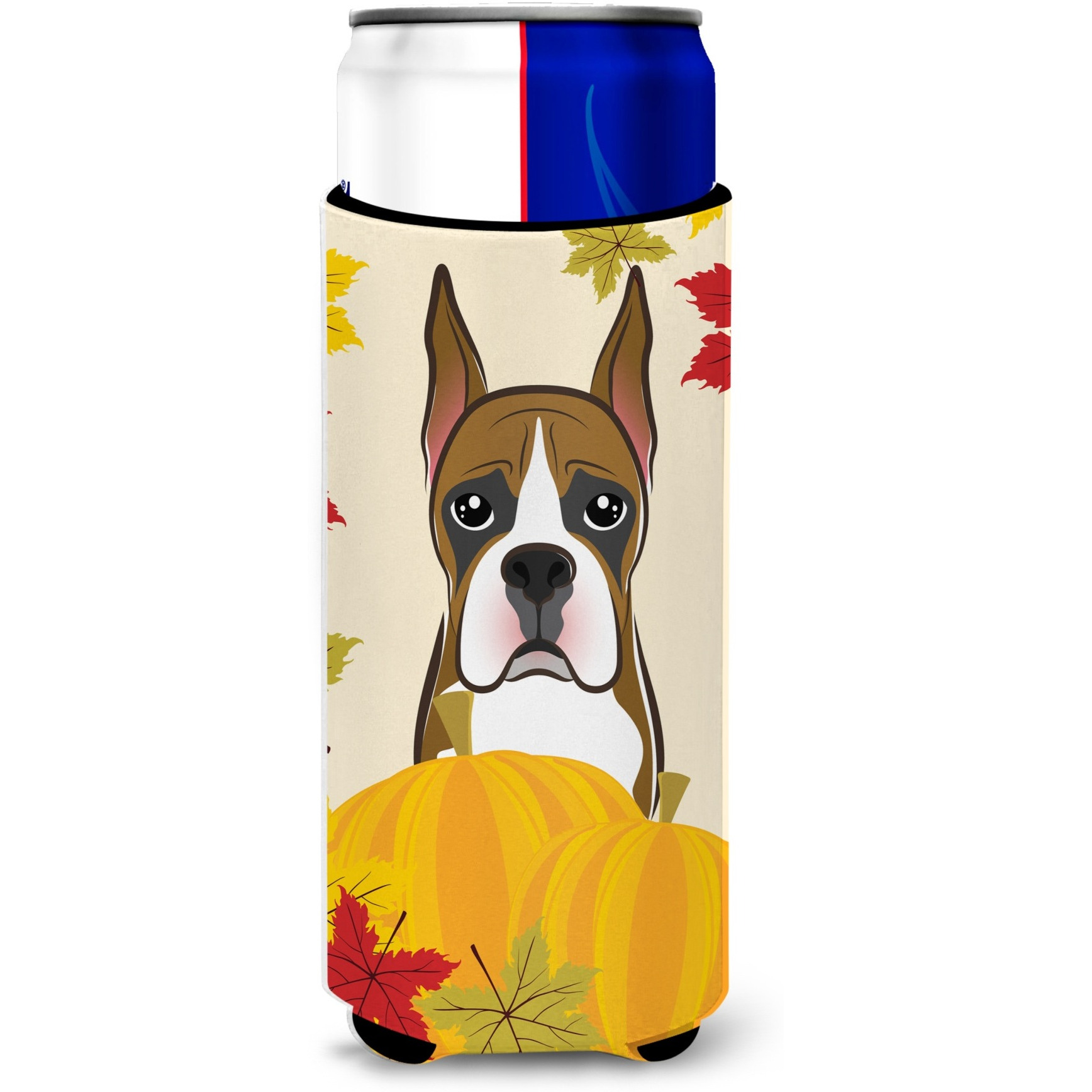 &quotCaroline's Treasures BB2029MUK "&quotBoxer Thanksgiving Michelob Ultra Koozies for Slim Cans, Multicolor"