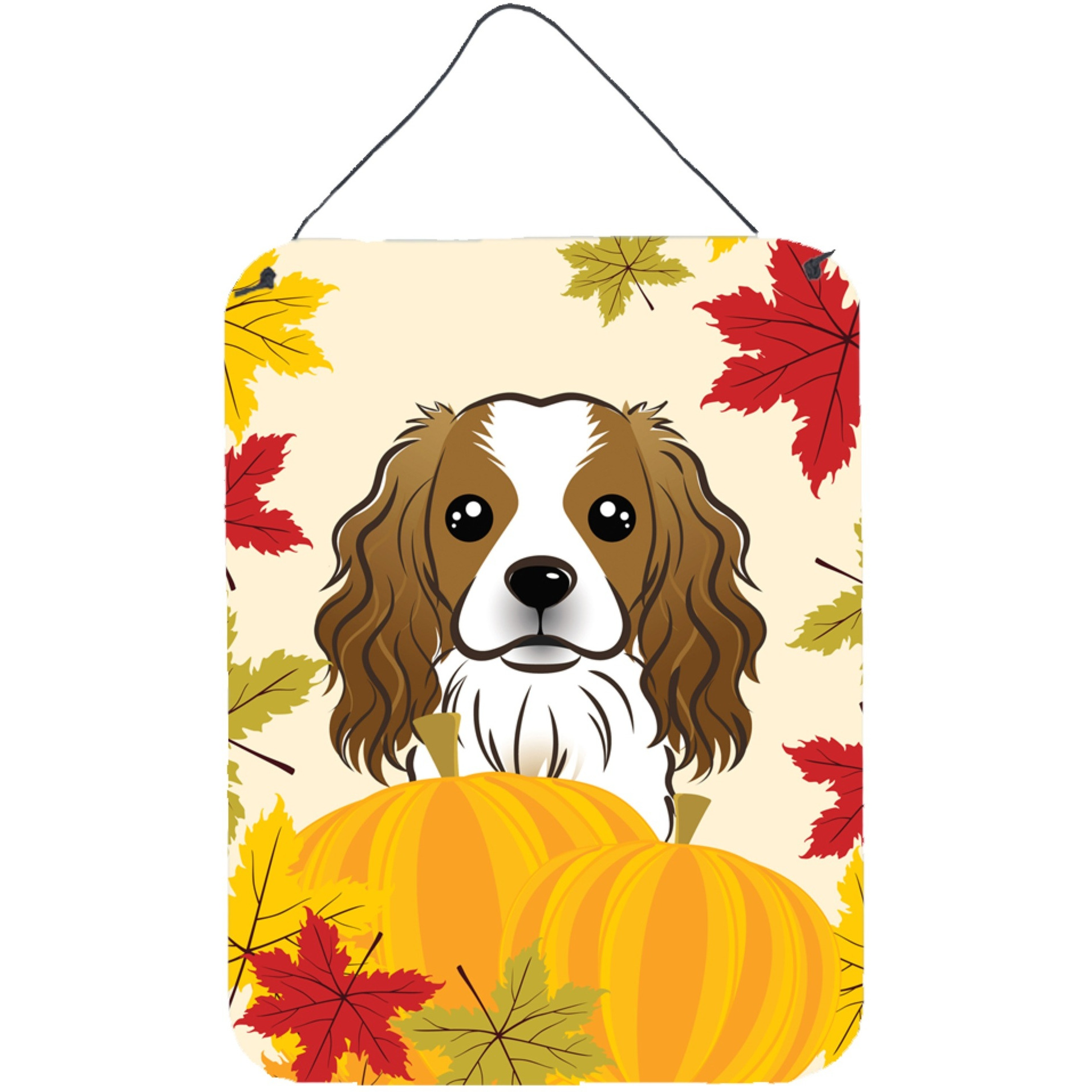 &quotCaroline's Treasures Cavalier Spaniel Thanksgiving Wall or Door Hanging Prints BB2030DS1216, 16HX12W, Multicolor"