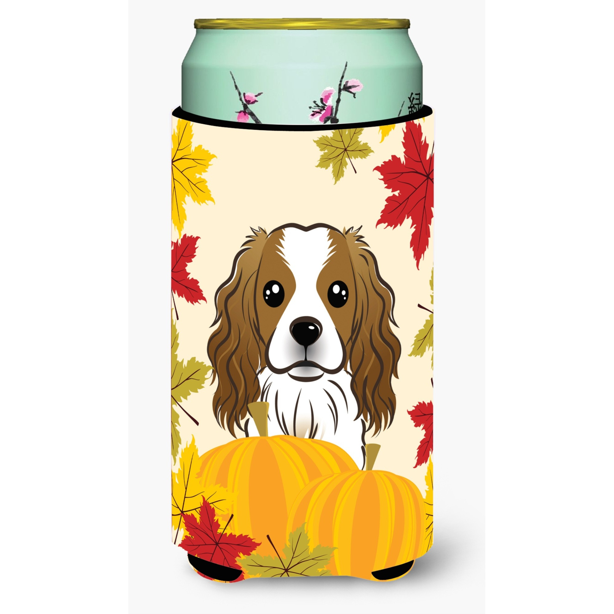 &quotCaroline's Treasures BB2030TBC "&quotCavalier Spaniel Thanksgiving"" Tall Boy Hugger Koozie, Multicolor"