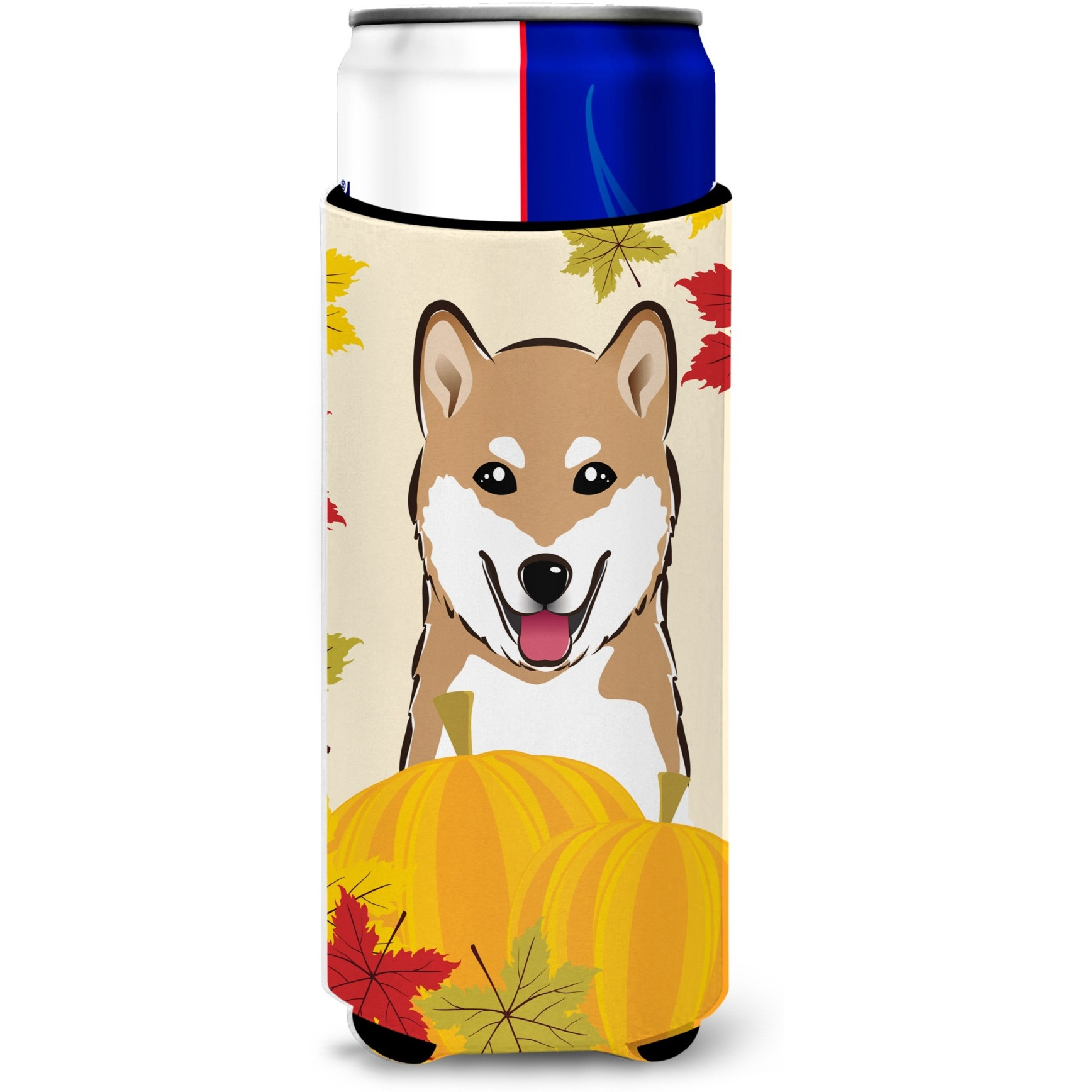 &quotCaroline's Treasures BB2031MUK "&quotShiba Inu Thanksgiving Michelob Ultra Koozies for Slim Cans, Multicolor"