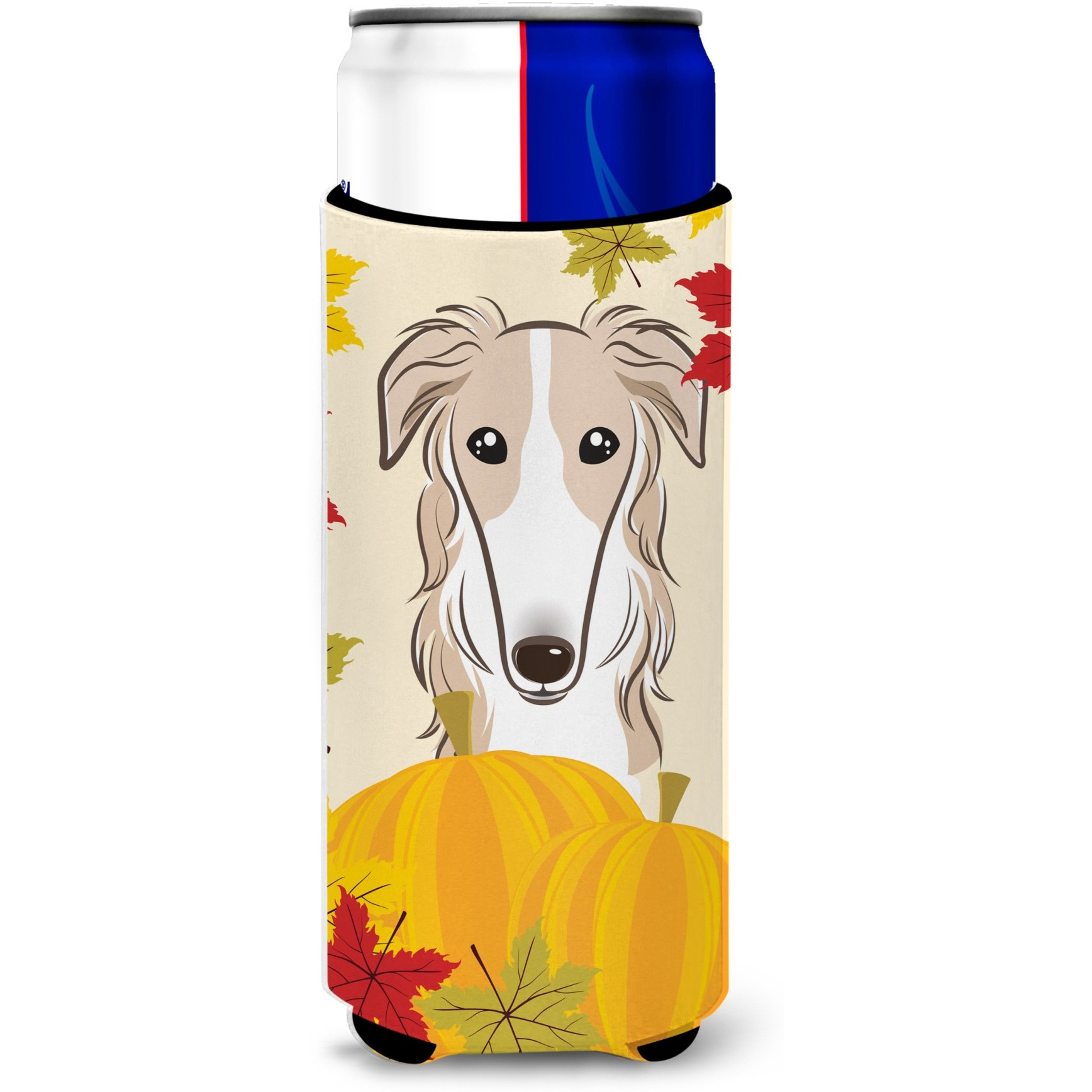 &quotCaroline's Treasures BB2034MUK "&quotBorzoi Thanksgiving Michelob Ultra Koozies for Slim Cans, Multicolor"