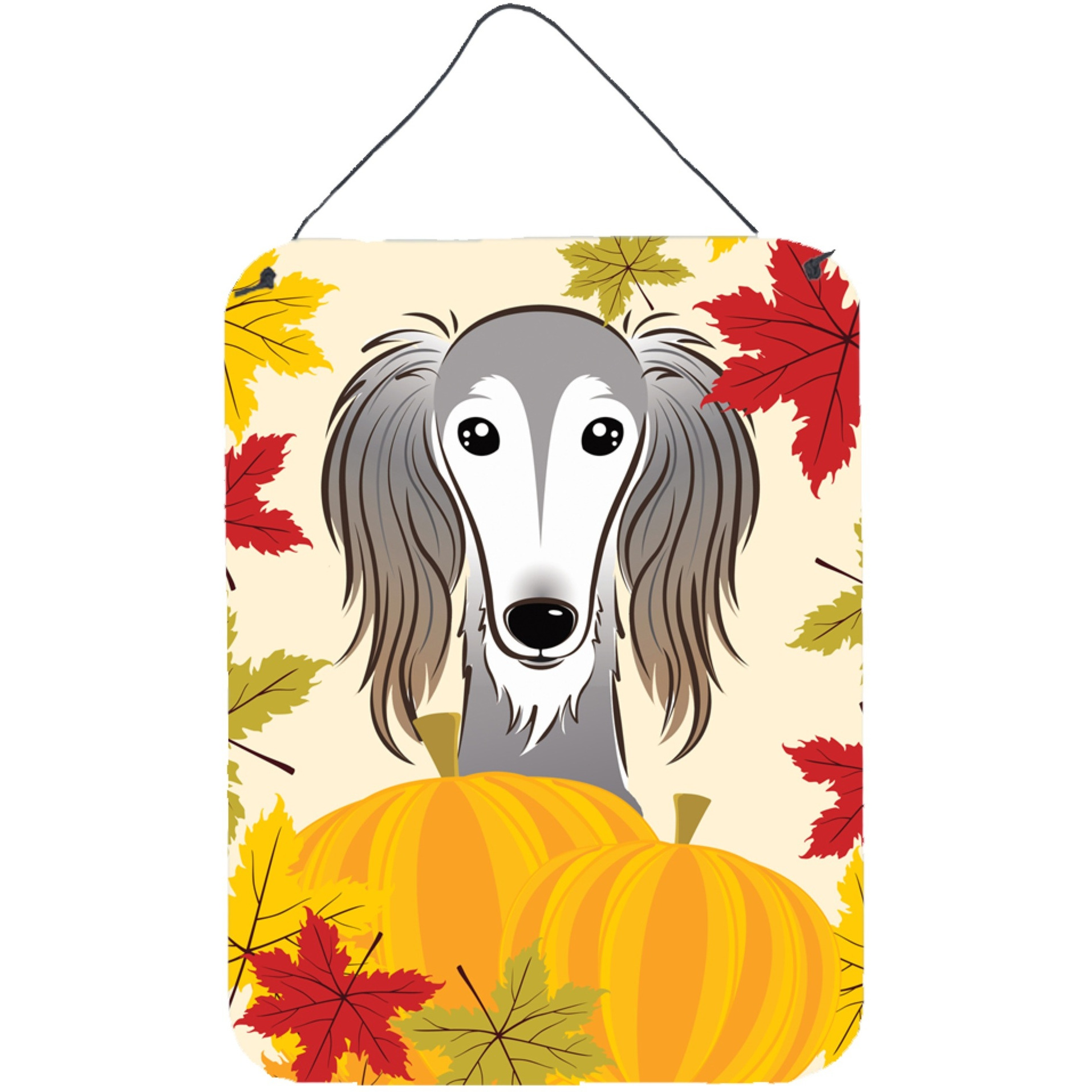 &quotCaroline's Treasures Saluki Thanksgiving Wall or Door Hanging Prints BB2035DS1216, 16HX12W, Multicolor"