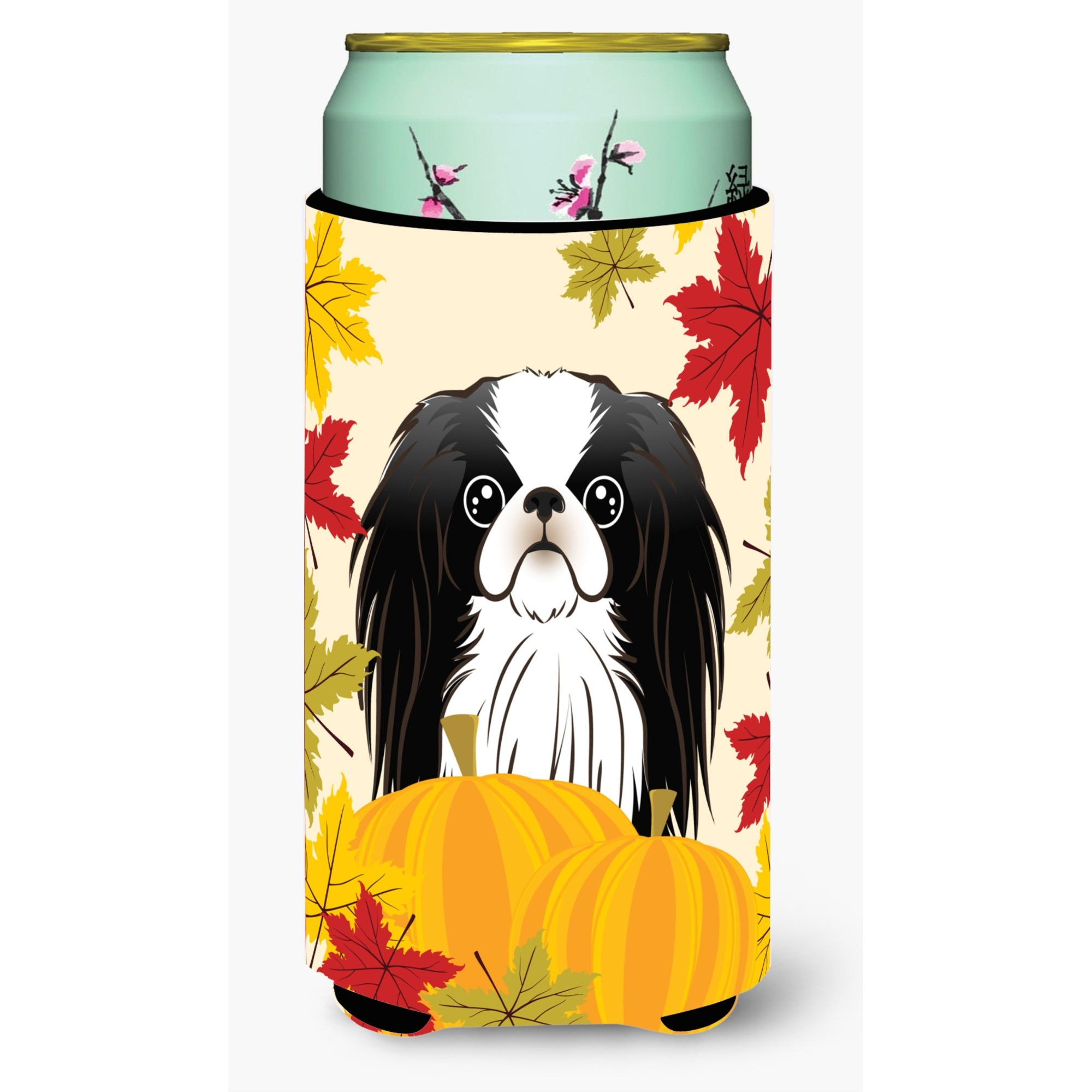 &quotCaroline's Treasures BB2036TBC "&quotJapanese Chin Thanksgiving"" Tall Boy Hugger Koozie, Multicolor"