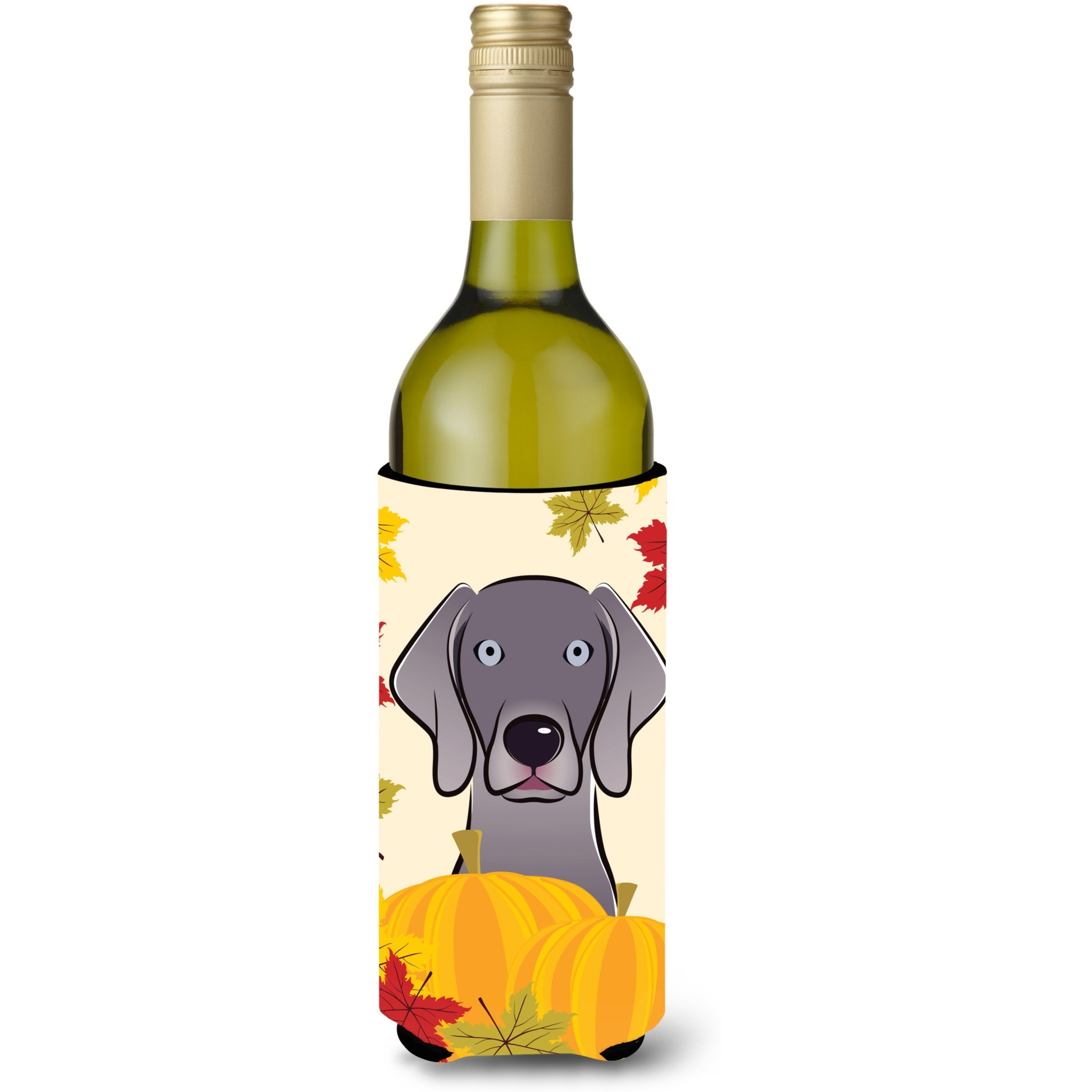 &quotCaroline's Treasures BB2037LITERK "&quotWeimaraner Thanksgiving"" Wine Bottle Hugger Koozie, 750ml, Multicolor"
