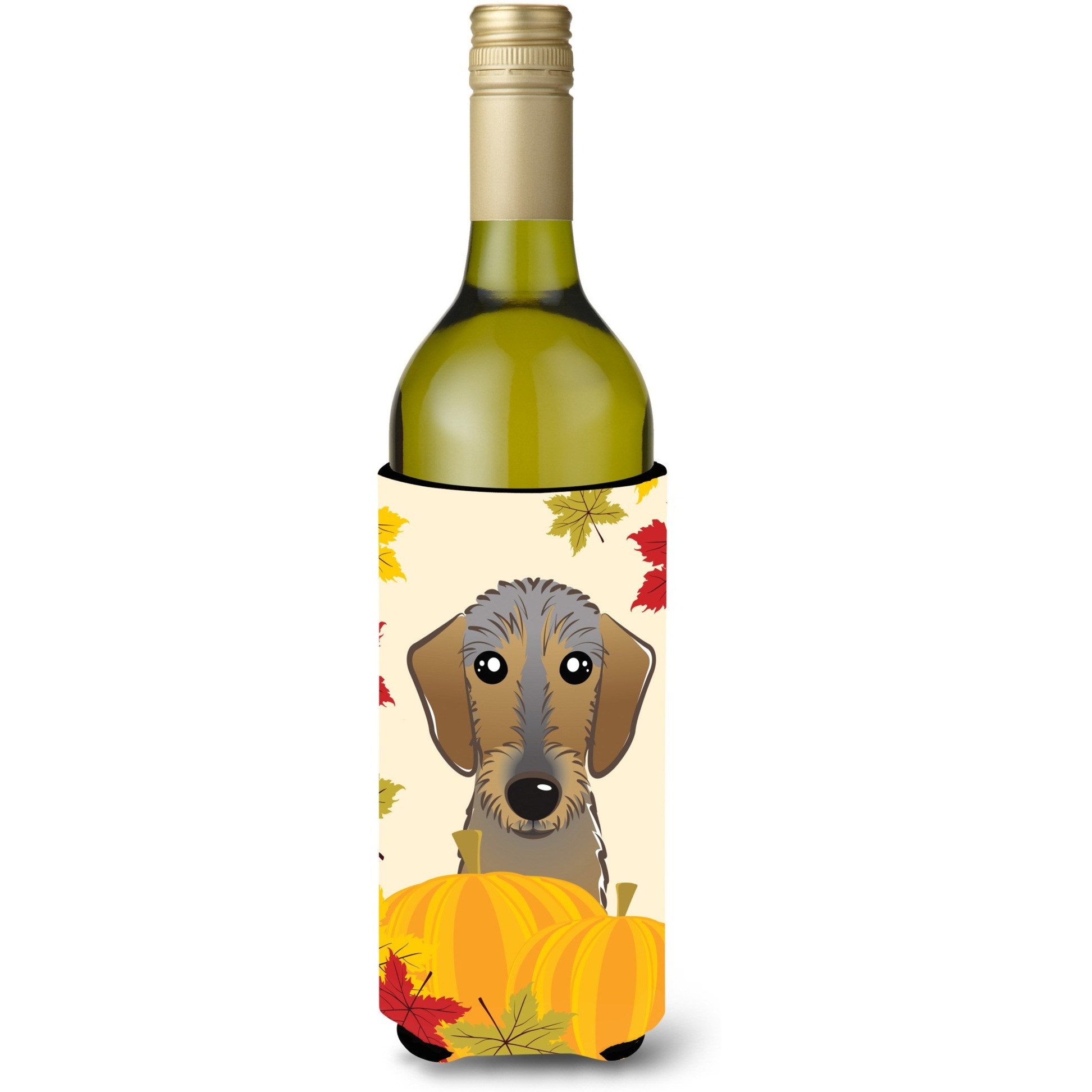 &quotCaroline's Treasures BB2039LITERK "&quotWirehaired Dachshund Thanksgiving"" Wine Bottle Hugger Koozie, 750ml, Multicolor"