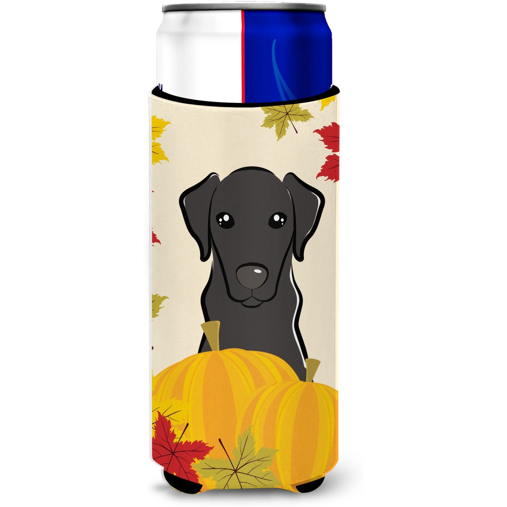 &quotCaroline's Treasures BB2041MUK "&quotBlack Labrador Thanksgiving Michelob Ultra Koozies for Slim Cans, Multicolor"