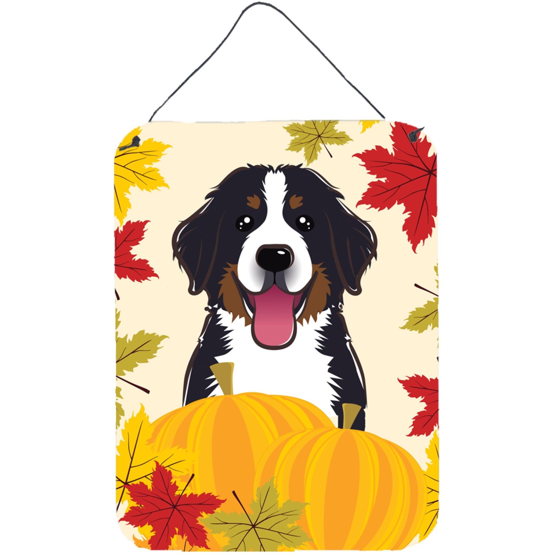 &quotCaroline's Treasures Bernese Mountain Dog Thanksgiving Wall or Door Hanging Prints BB2043DS1216, 16HX12W, Multicolor"
