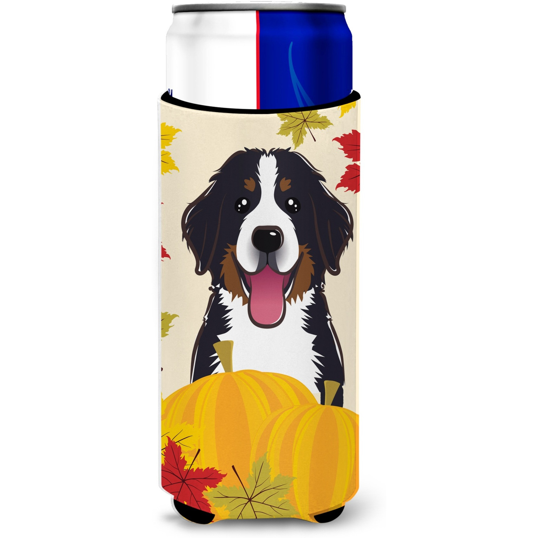 &quotCaroline's Treasures BB2043MUK "&quotBernese Mountain Dog Thanksgiving Michelob Ultra Koozies for Slim Cans, Multicolor"