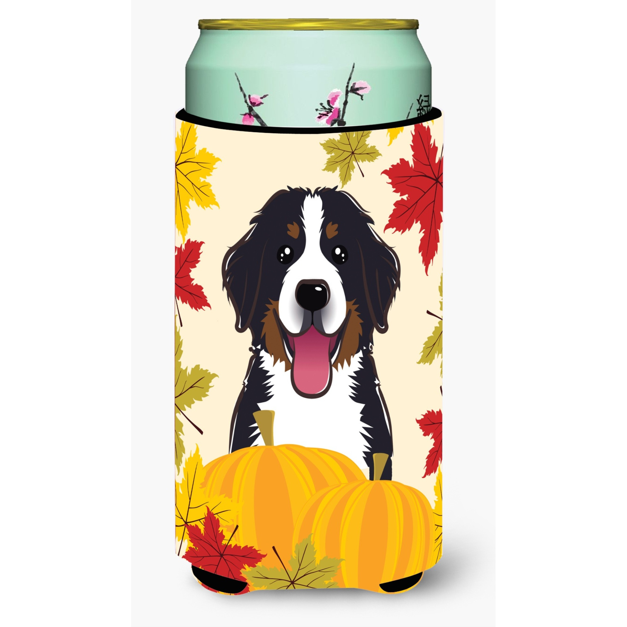 &quotCaroline's Treasures BB2043TBC "&quotBernese Mountain Dog Thanksgiving"" Tall Boy Hugger Koozie, Multicolor"