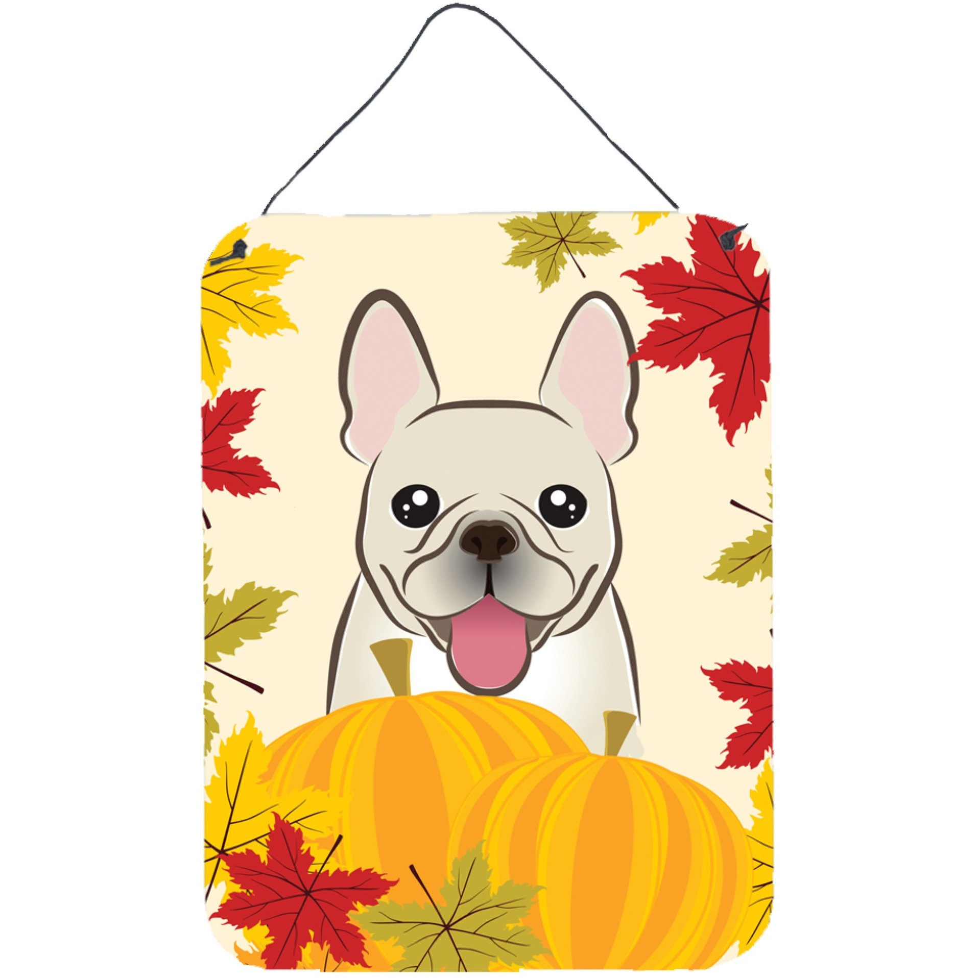 &quotCaroline's Treasures French Bulldog Thanksgiving Wall or Door Hanging Prints BB2044DS1216, 16HX12W, Multicolor"