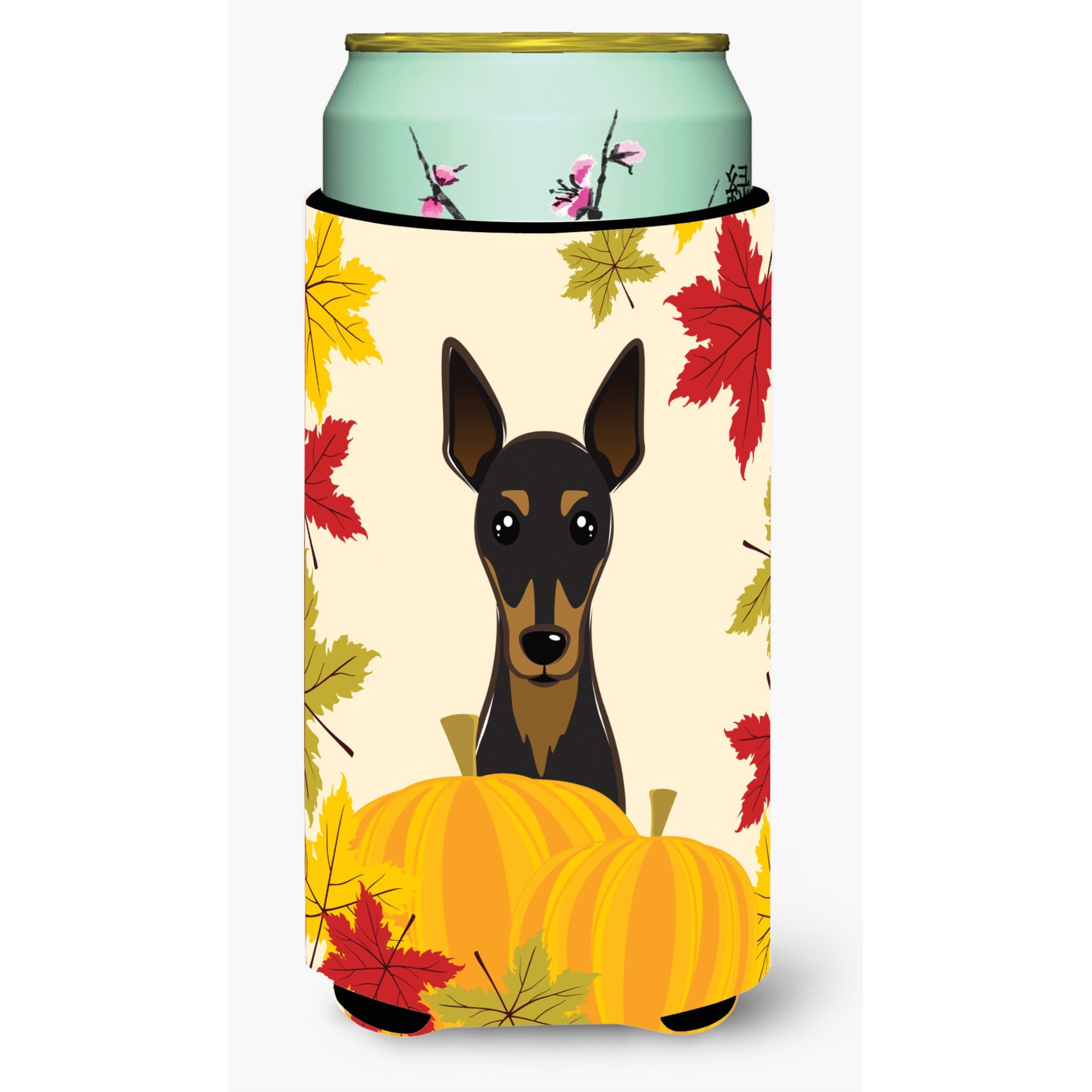 &quotCaroline's Treasures BB2046TBC "&quotMin Pin Thanksgiving"" Tall Boy Hugger Koozie, Multicolor"
