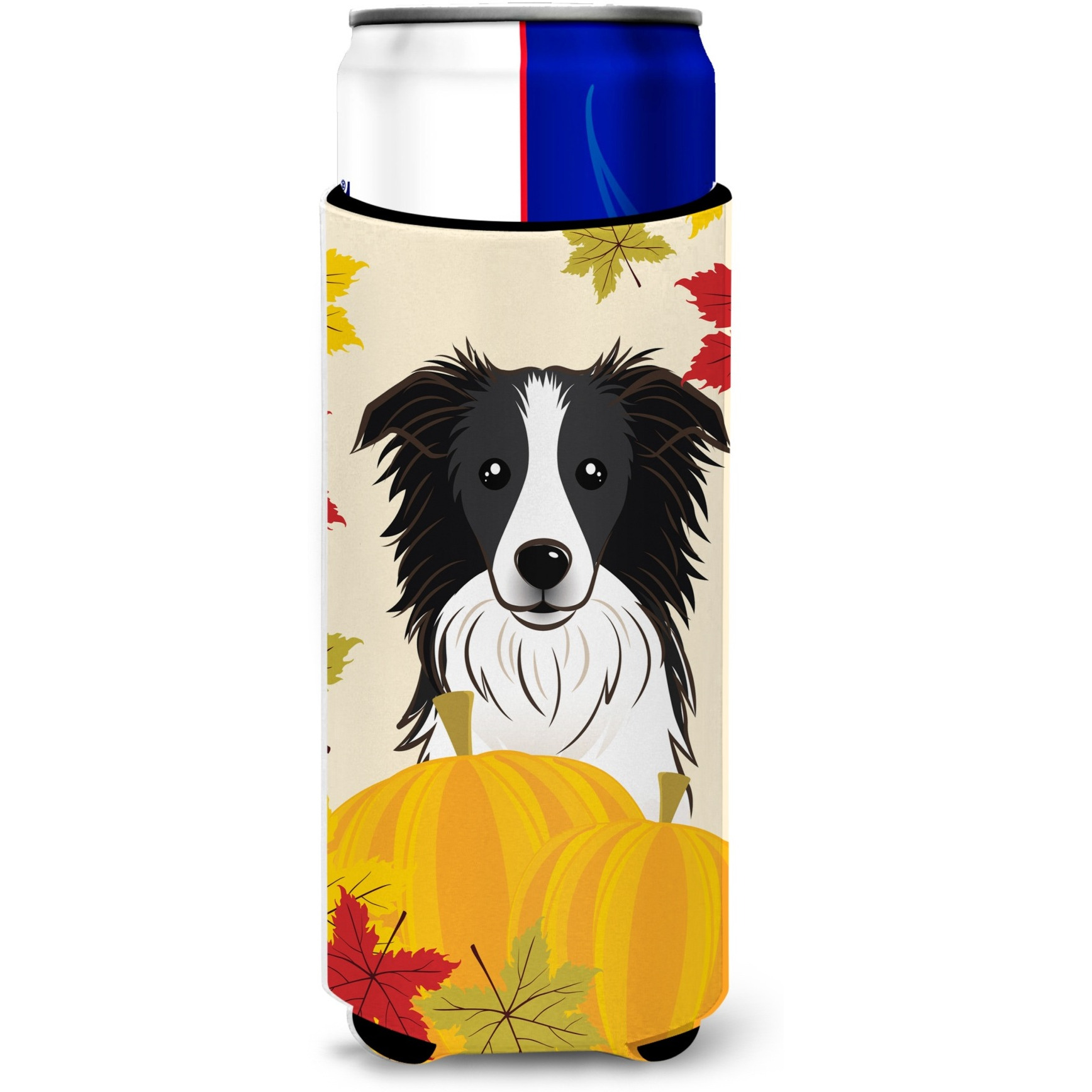 &quotCaroline's Treasures BB2047MUK "&quotBorder Collie Thanksgiving Michelob Ultra Koozies for Slim Cans, Multicolor"