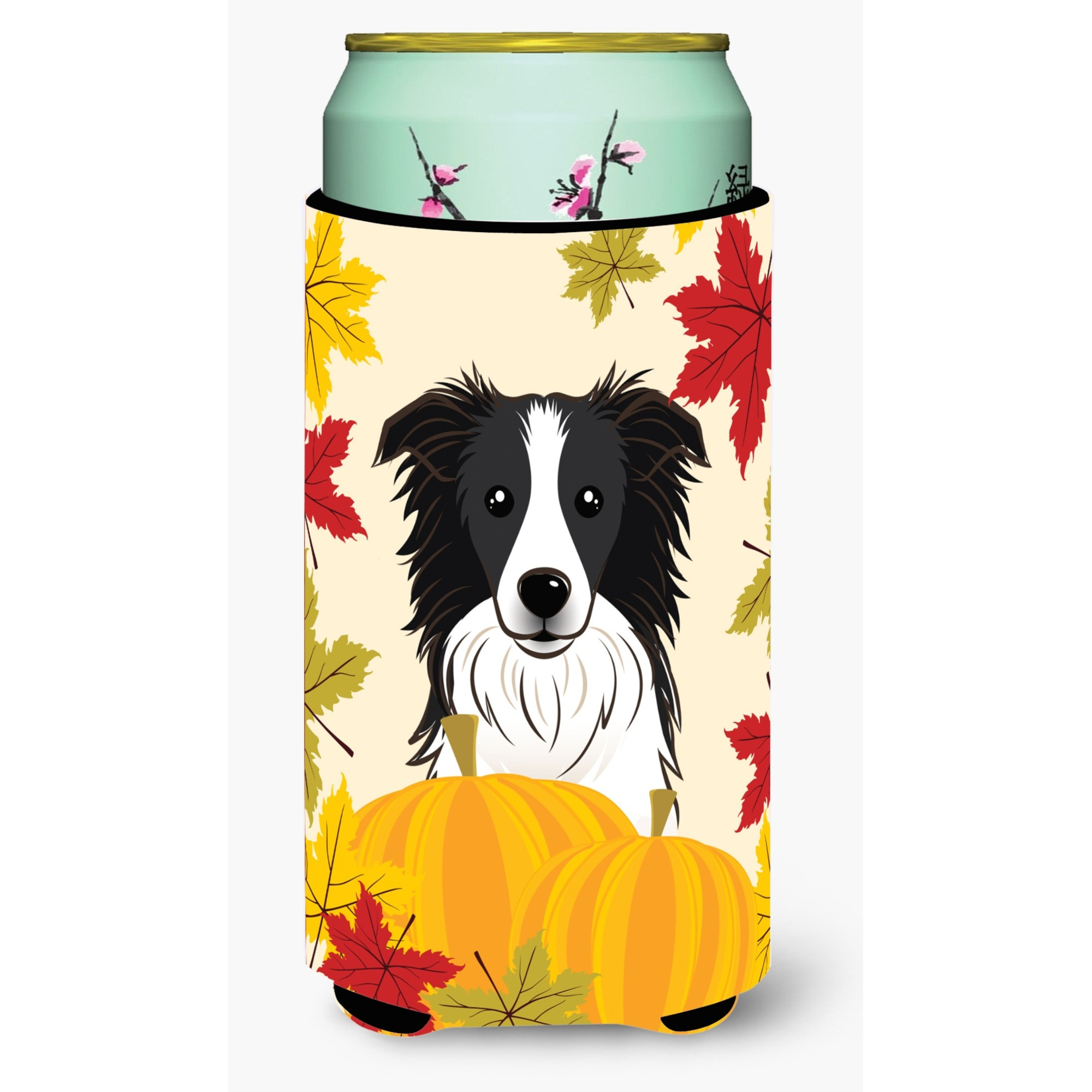 &quotCaroline's Treasures BB2047TBC "&quotBorder Collie Thanksgiving"" Tall Boy Hugger Koozie, Multicolor"