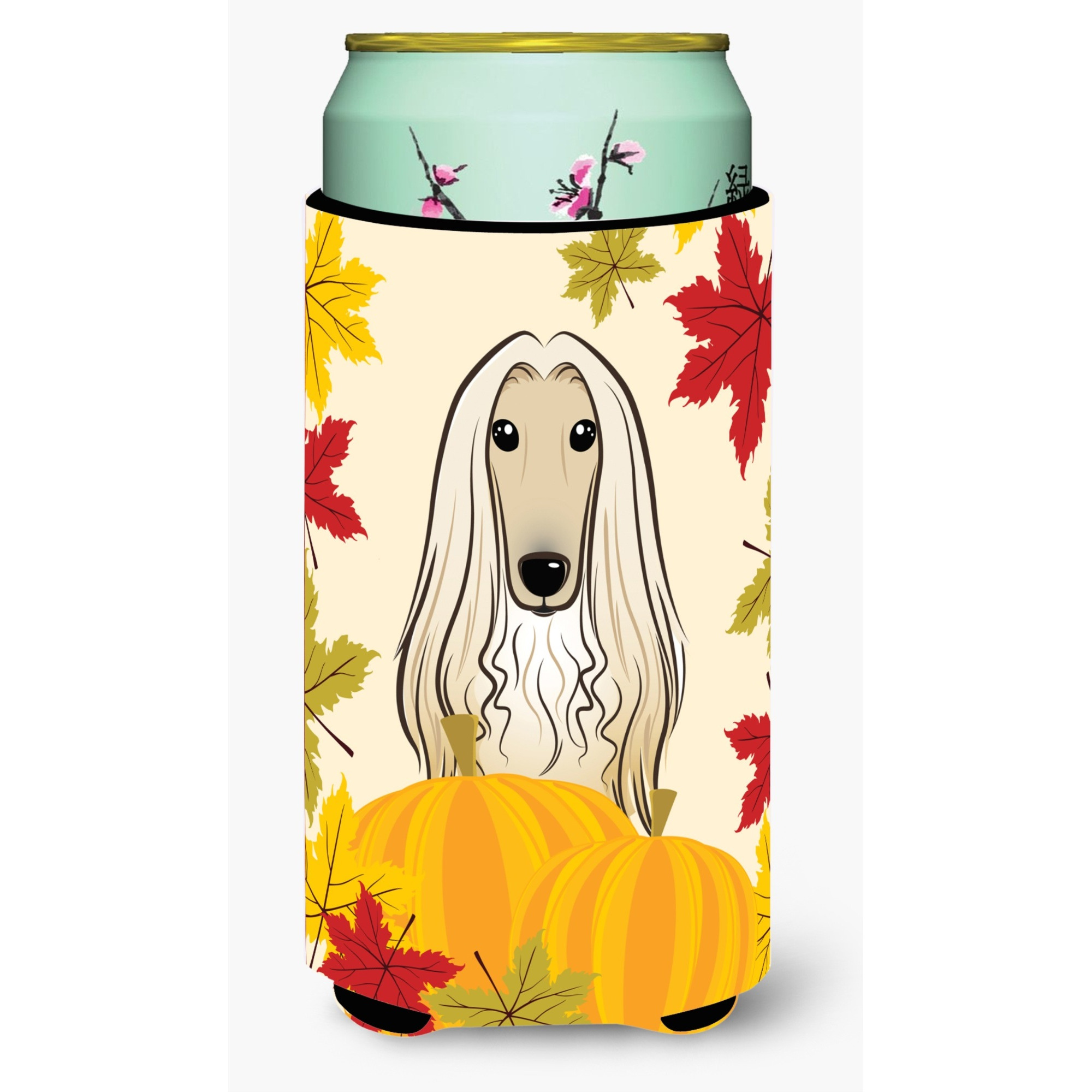 &quotCaroline's Treasures BB2050TBC "&quotAfghan Hound Thanksgiving"" Tall Boy Hugger Koozie, Multicolor"