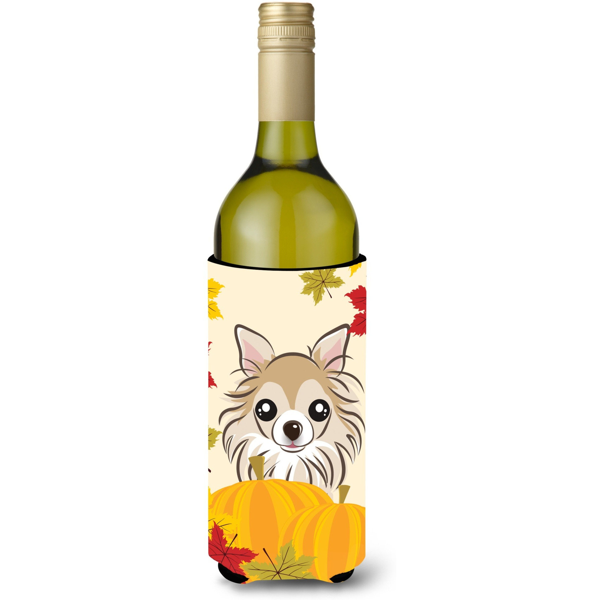 &quotCaroline's Treasures BB2057LITERK "&quotChihuahua Thanksgiving"" Wine Bottle Hugger Koozie, 750ml, Multicolor"