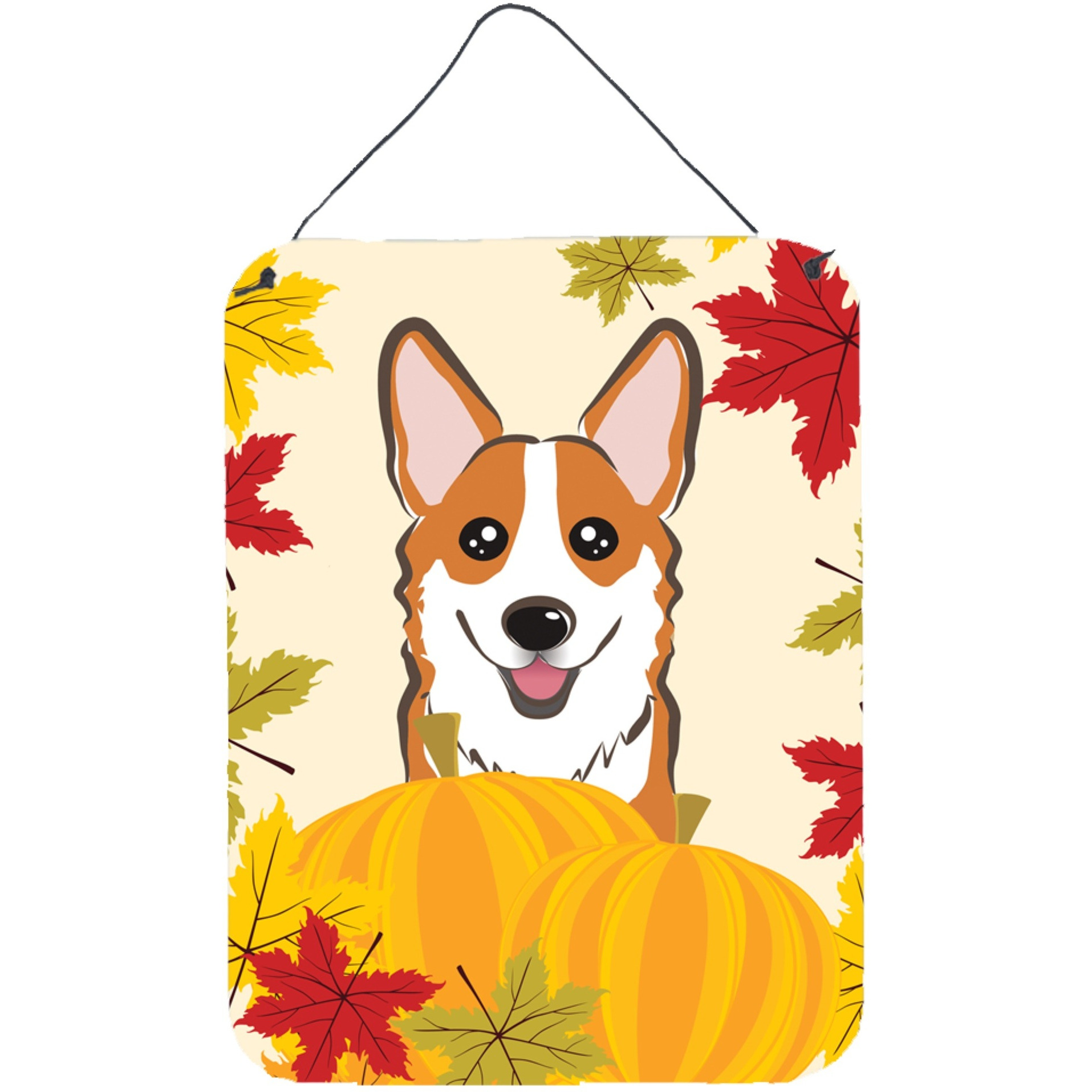 &quotCaroline's Treasures Red Corgi Thanksgiving Wall or Door Hanging Prints BB2060DS1216, 16HX12W, Multicolor"