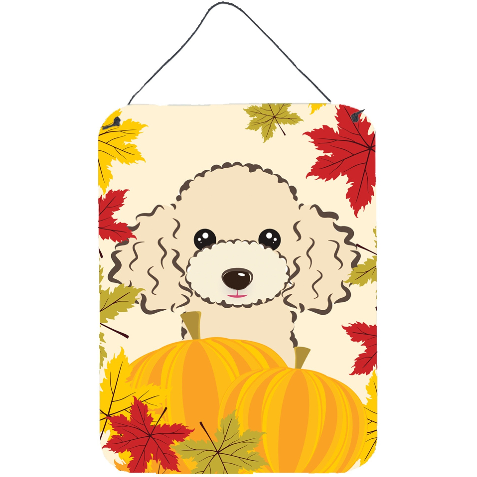 &quotCaroline's Treasures Buff Poodle Thanksgiving Wall or Door Hanging Prints BB2064DS1216, 16HX12W, Multicolor"