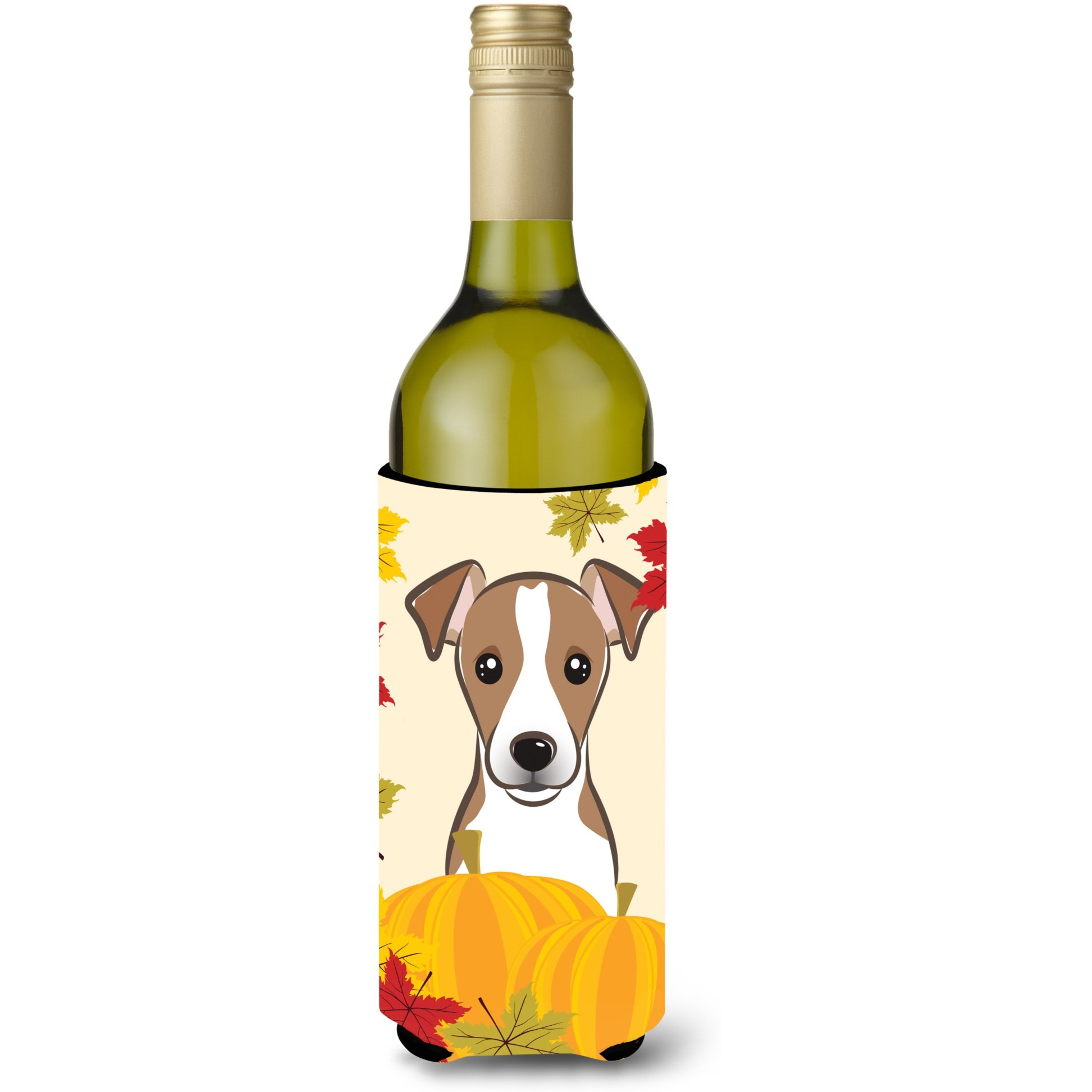 &quotCaroline's Treasures BB2066LITERK "&quotJack Russell Terrier Thanksgiving"" Wine Bottle Hugger Koozie, 750ml, Multicolor"
