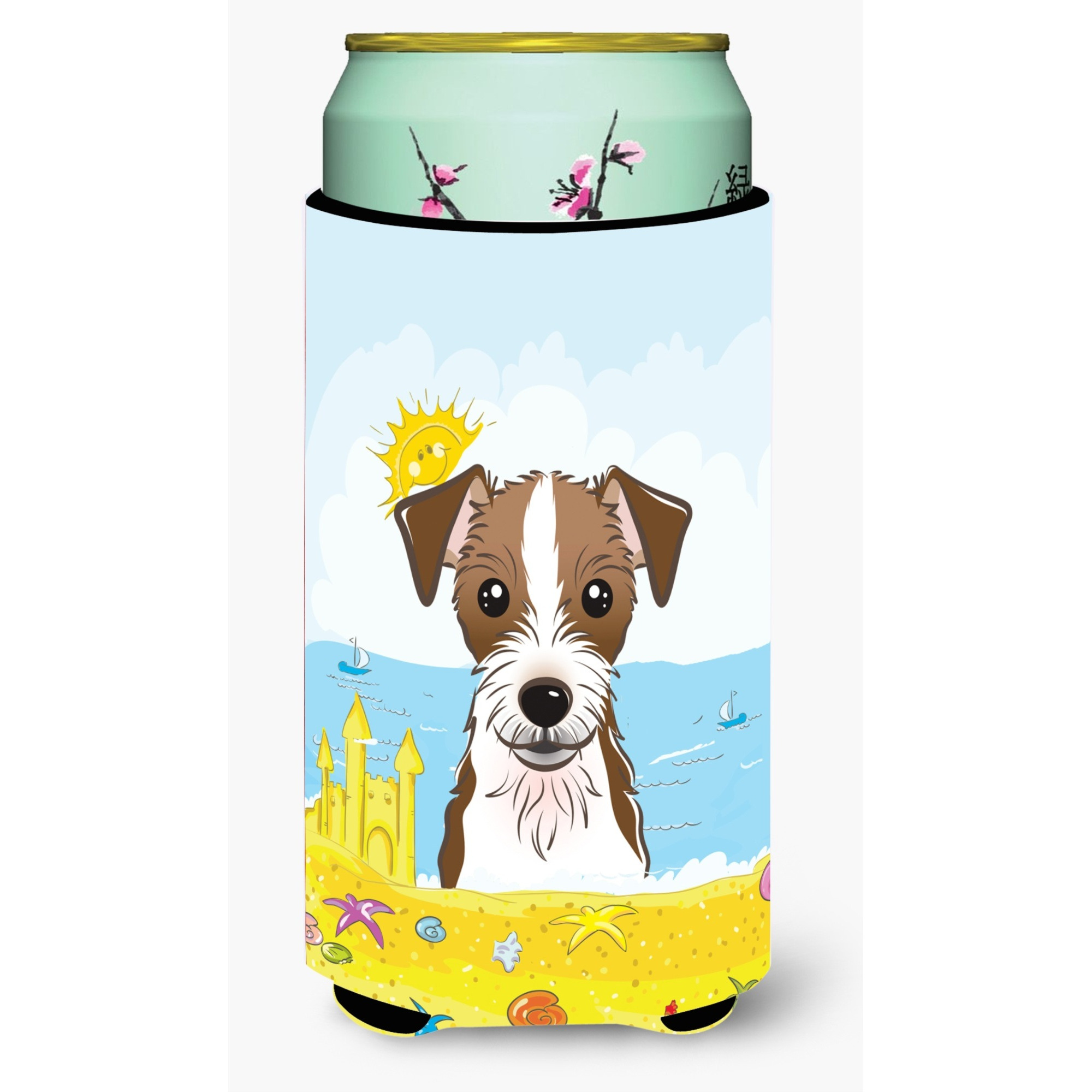 &quotCaroline's Treasures BB2070TBC "&quotJack Russell Terrier Summer Beach"" Tall Boy Hugger Koozie, Multicolor"