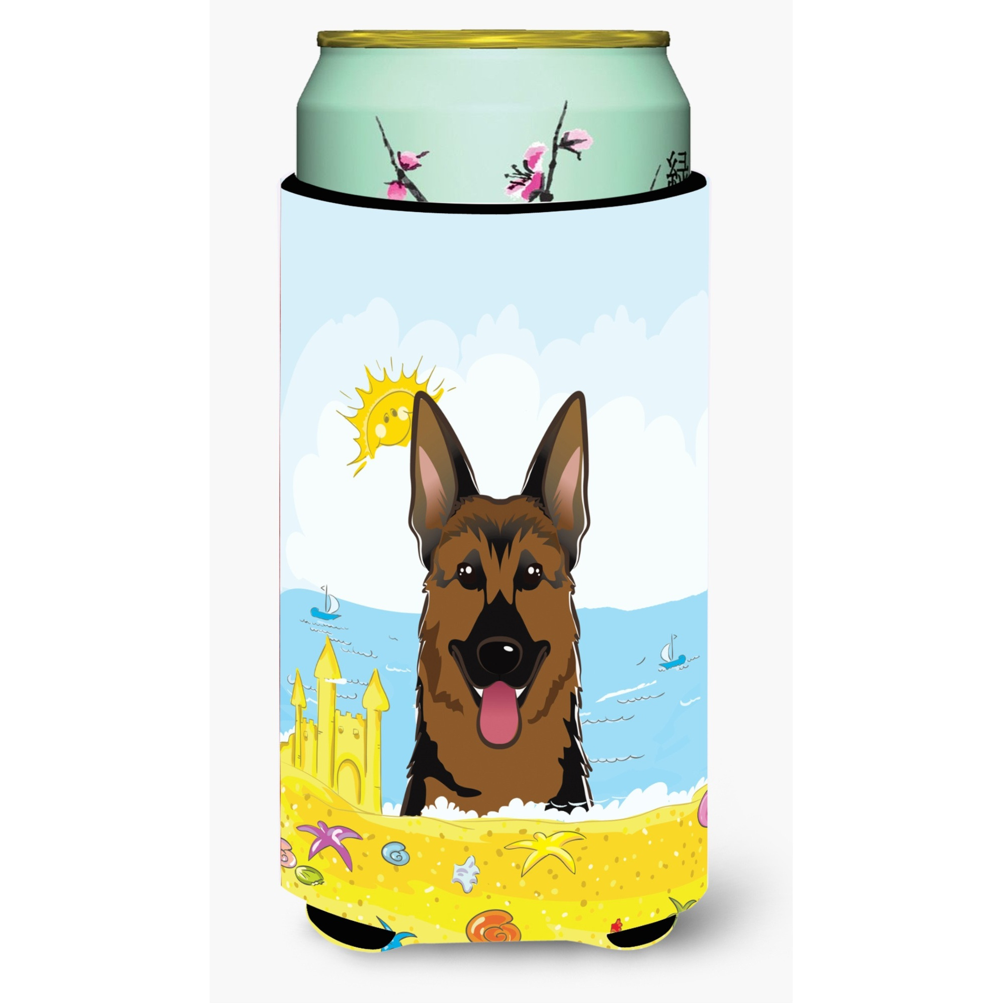 &quotCaroline's Treasures BB2079TBC "&quotGerman Shepherd Summer Beach"" Tall Boy Hugger Koozie, Multicolor"