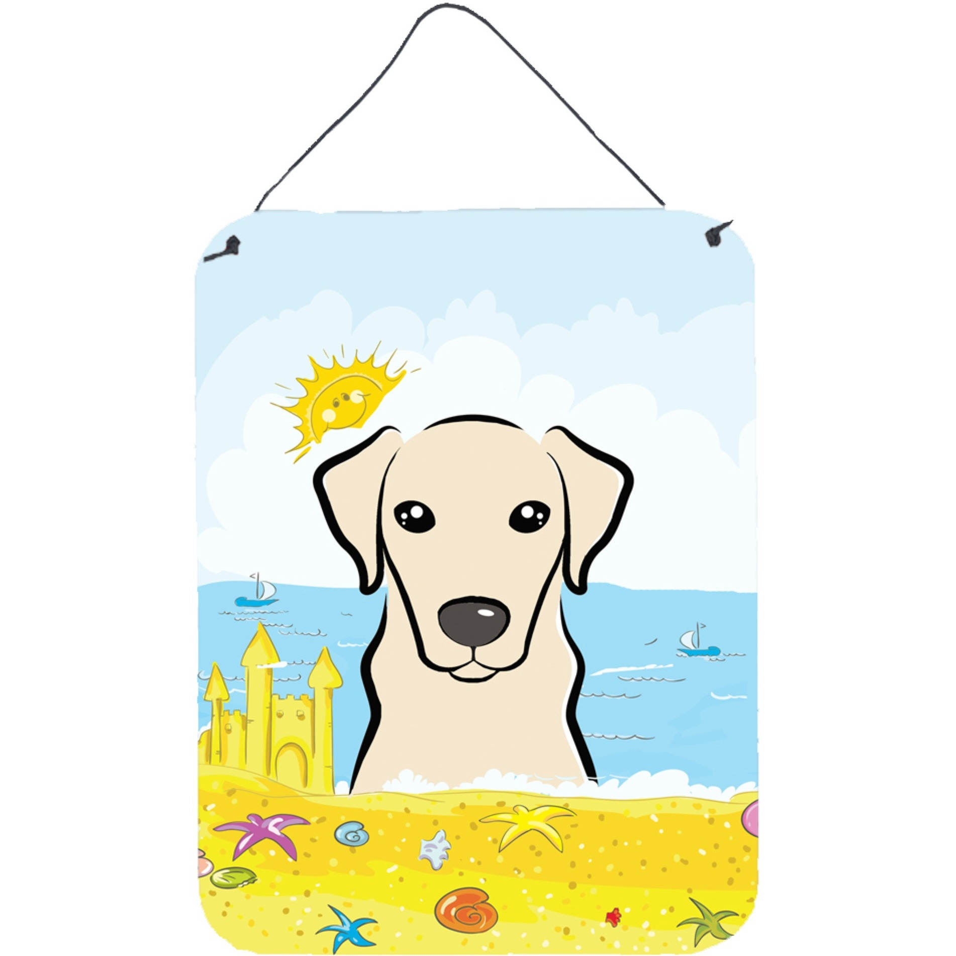 &quotCaroline's Treasures Yellow Labrador Summer Beach Wall or Door Hanging Prints BB2090DS1216, 16"&quotH x 12"&quotW, Multicolor"