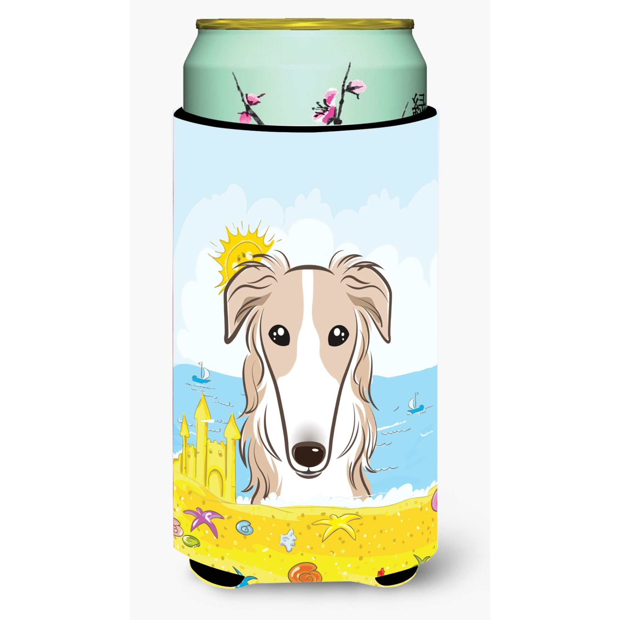 &quotCaroline's Treasures BB2096TBC "&quotBorzoi Summer Beach"" Tall Boy Hugger Koozie, Multicolor"