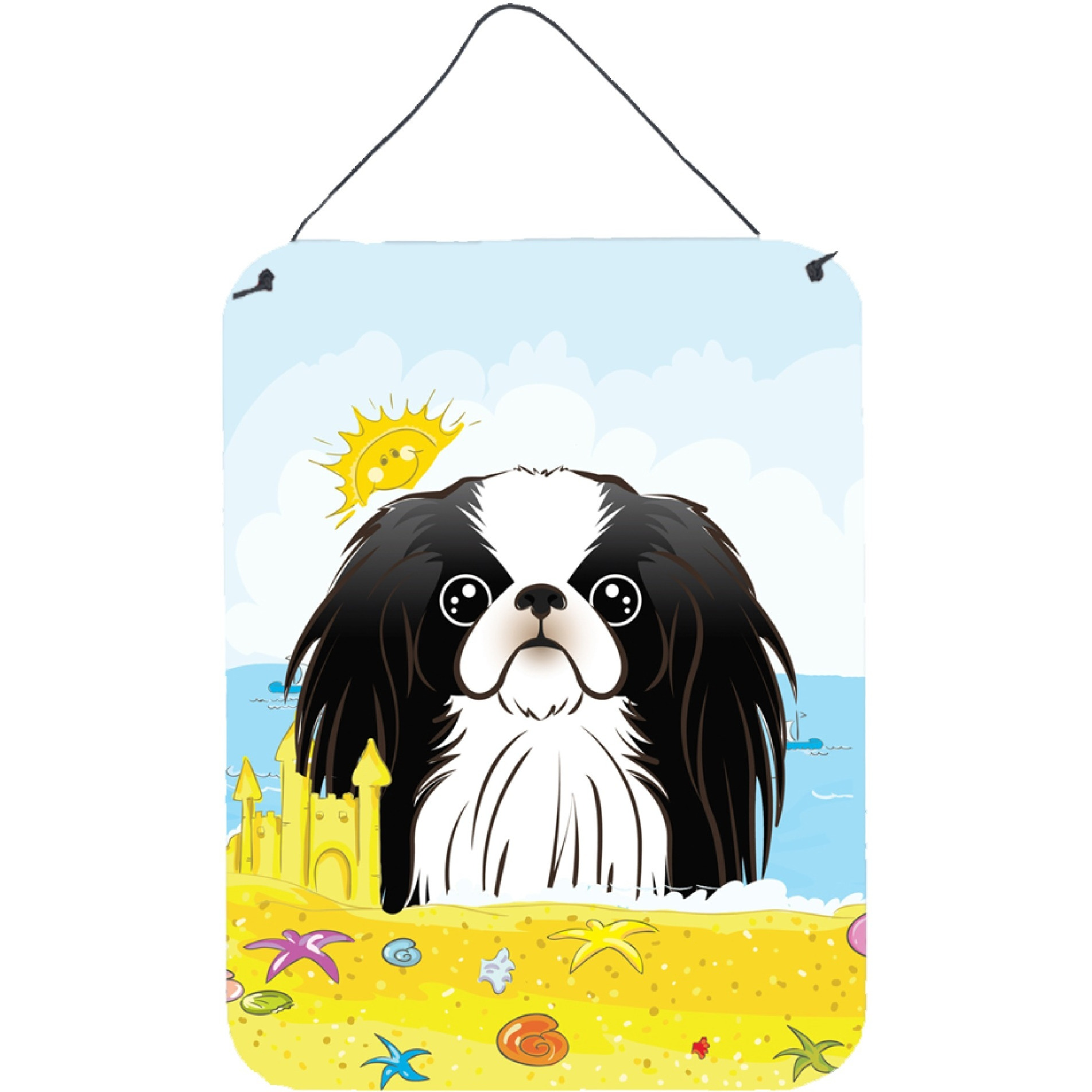 &quotCaroline's Treasures Japanese Chin Summer Beach Wall or Door Hanging Prints BB2098DS1216, 16HX12W, Multicolor"