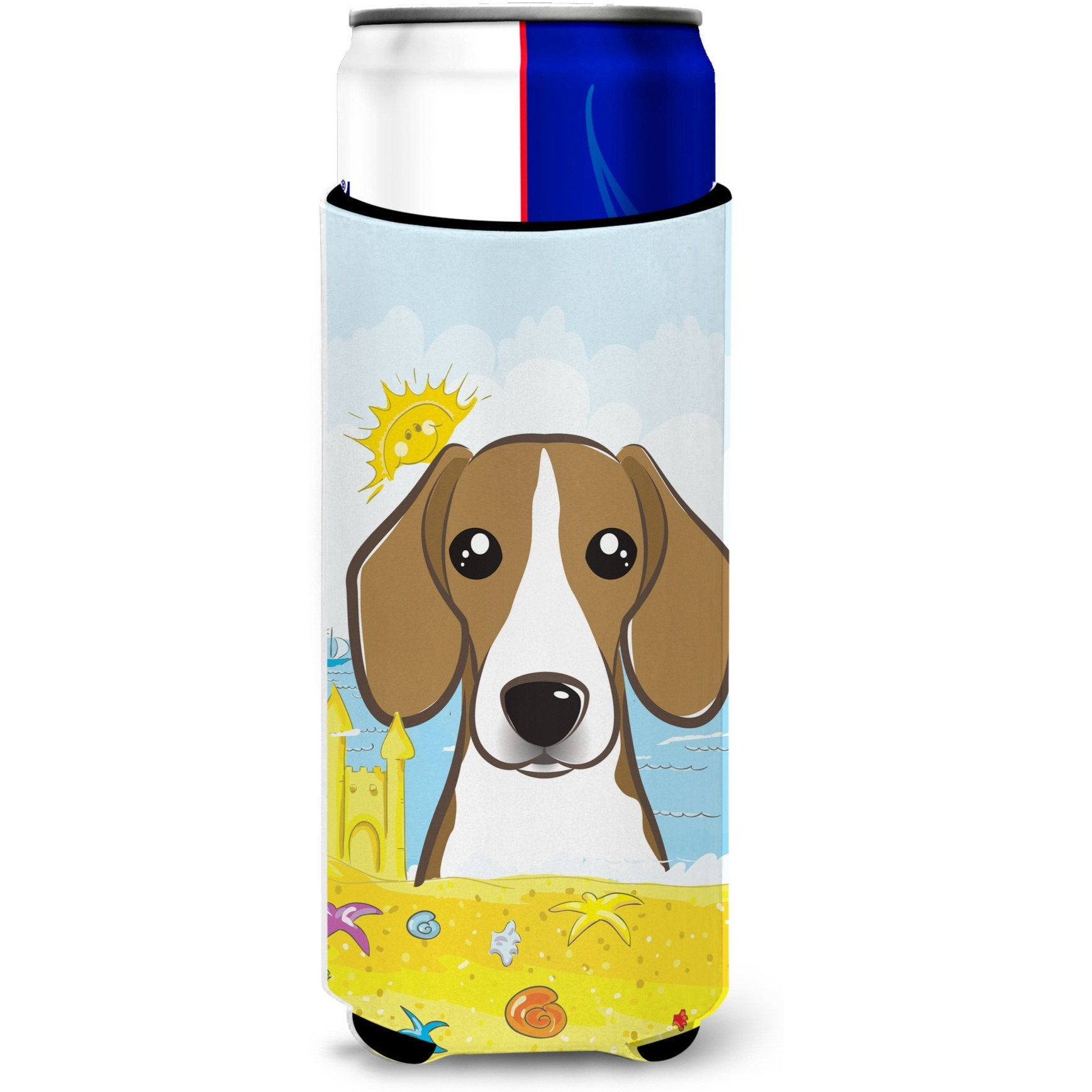 &quotCaroline's Treasures BB2107MUK "&quotBeagle Summer Beach Michelob Ultra for Slim Cans, Multicolor"