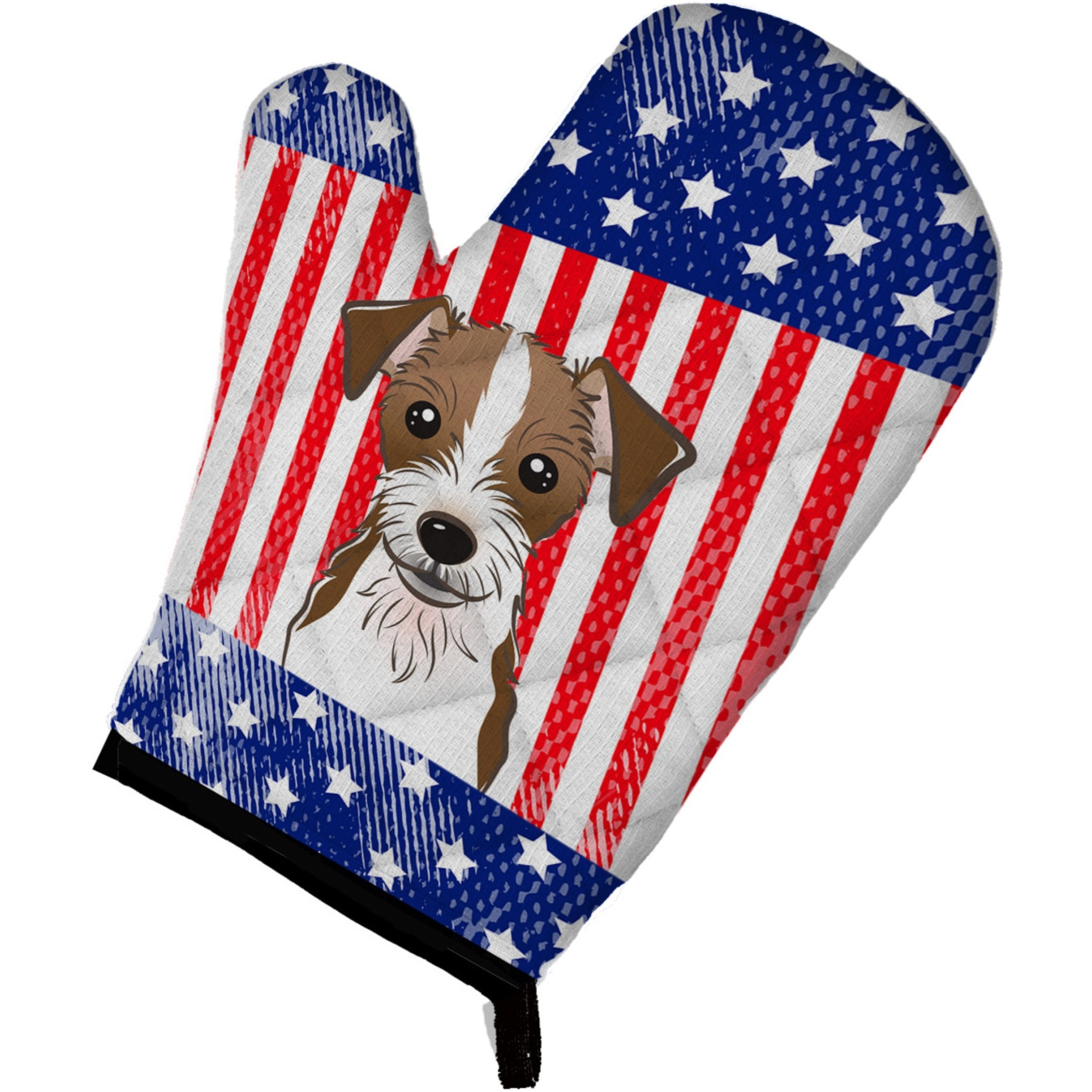 &quotCaroline's Treasures BB2132OVMT American Flag and Jack Russell Terrier Oven Mitt, 12"" by 8.5"", Multicolor"
