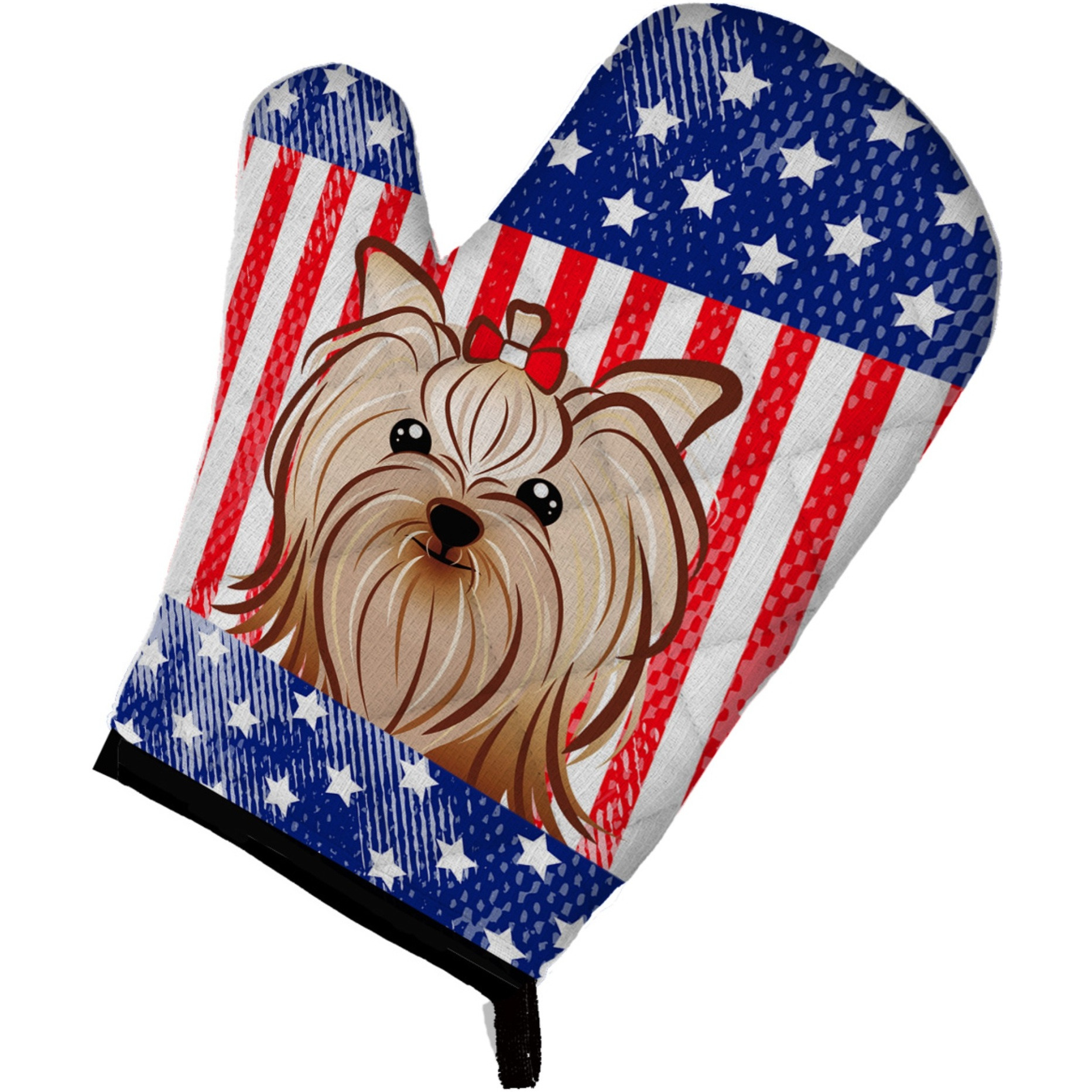 &quotCaroline's Treasures BB2134OVMT American Flag and Yorkie Yorkshire Terrier Oven Mitt, 12"" by 8.5"", Multicolor"