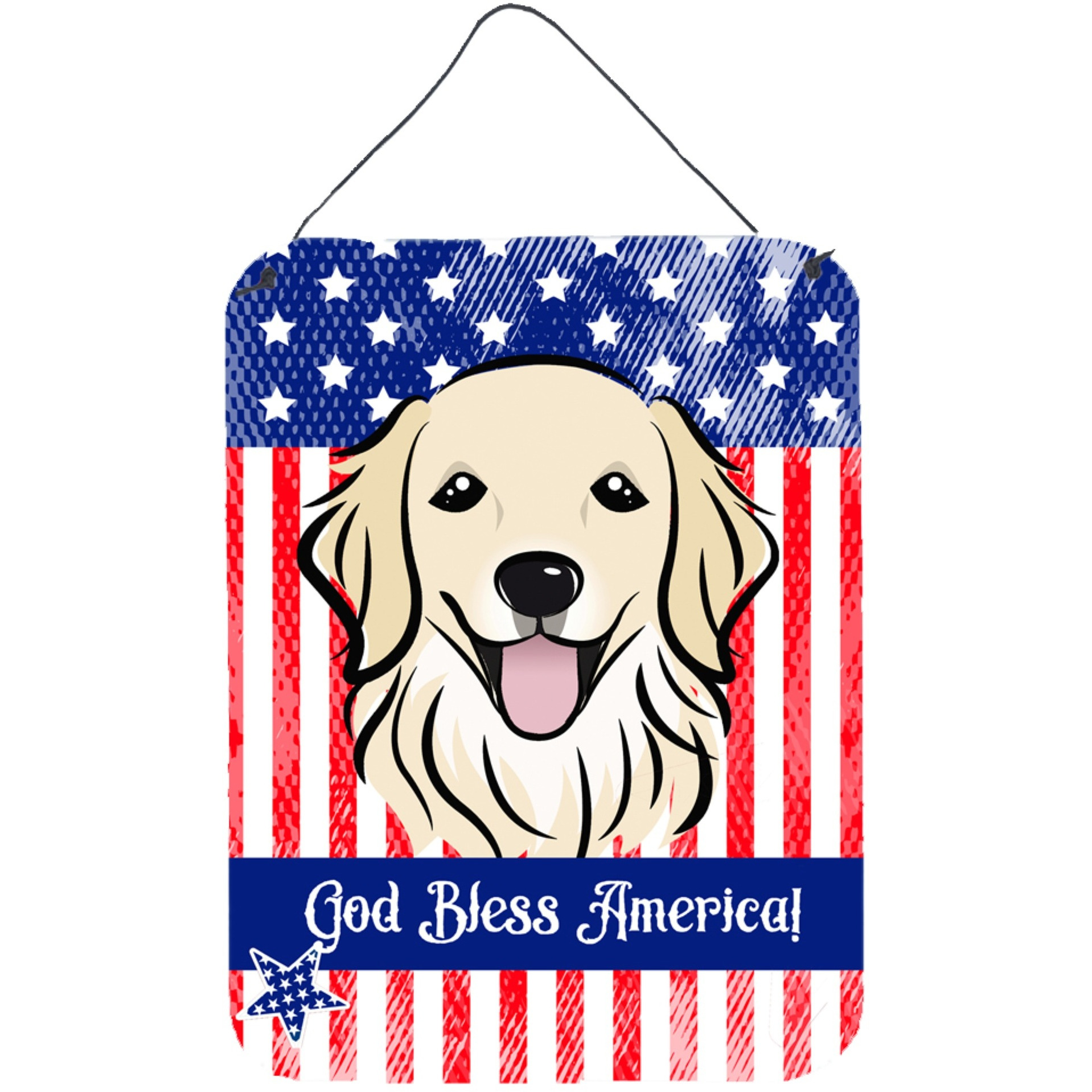 &quotCaroline's Treasures Golden Retriever Wall or Door Hanging Prints BB2135DS1216, 16HX12W, Multicolor"