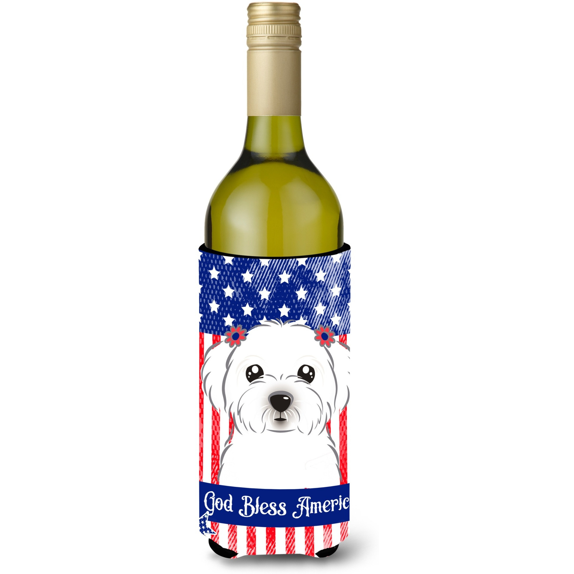 &quotCaroline's Treasures BB2138LITERK "&quotMaltese"" Wine Bottle Hugger Koozie, 750ml, Multicolor"
