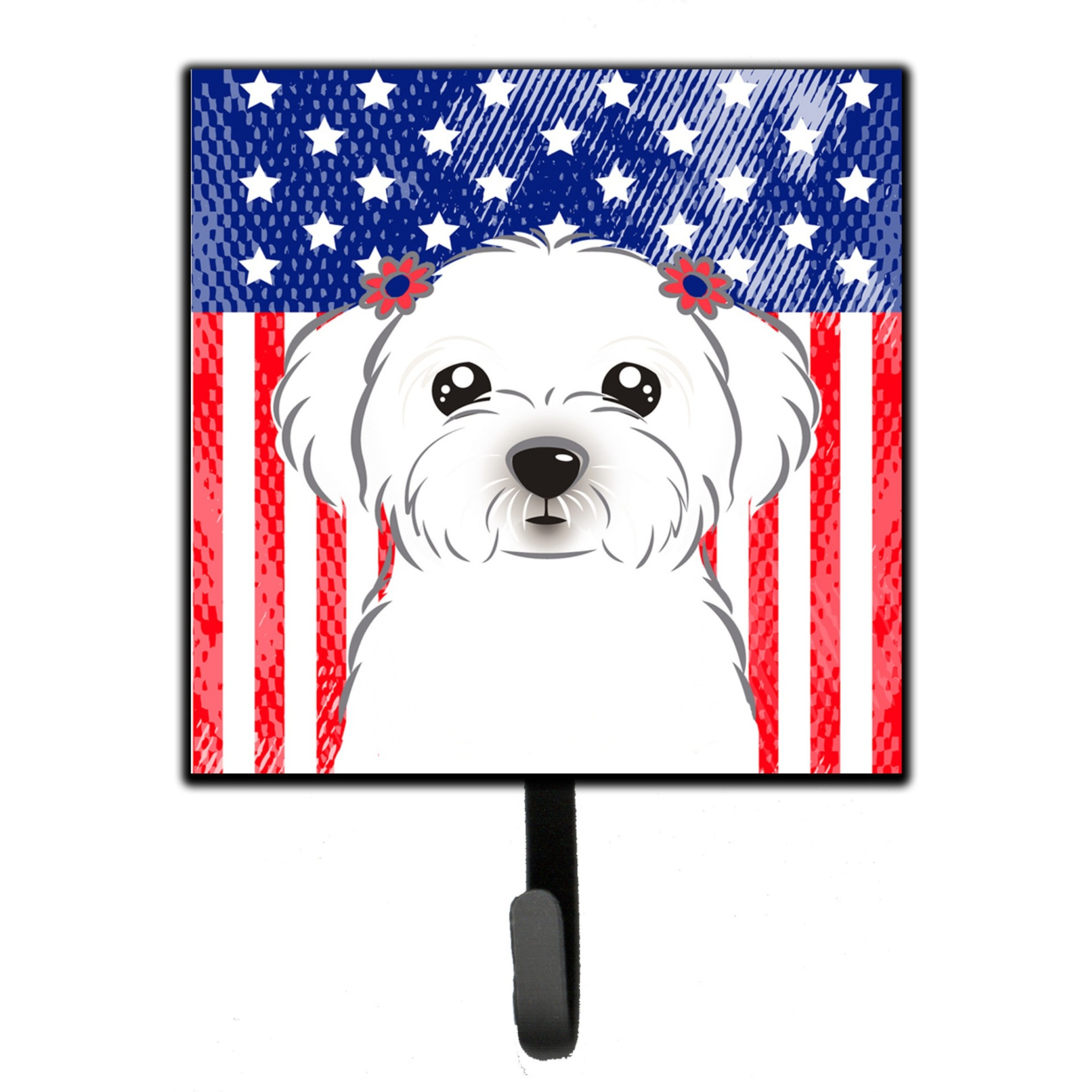 Carolines Treasures BB2138SH4 American Flag & Maltese Leash or Key Holder