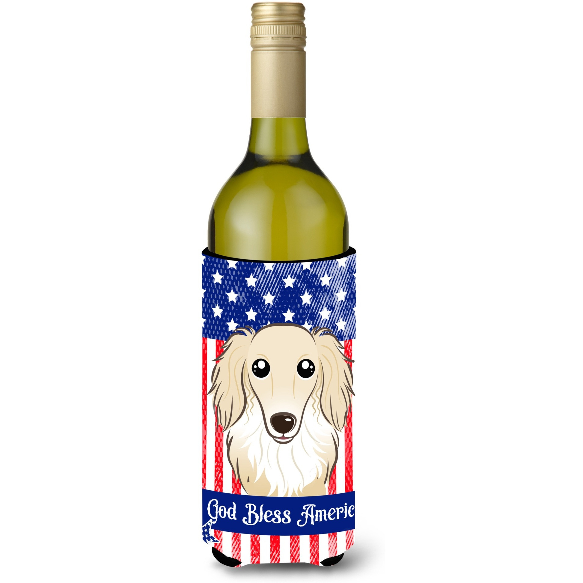 &quotCaroline's Treasures BB2142LITERK "&quotLonghair Crme Dachshund"" Wine Bottle Hugger Koozie, 750ml, Multicolor"