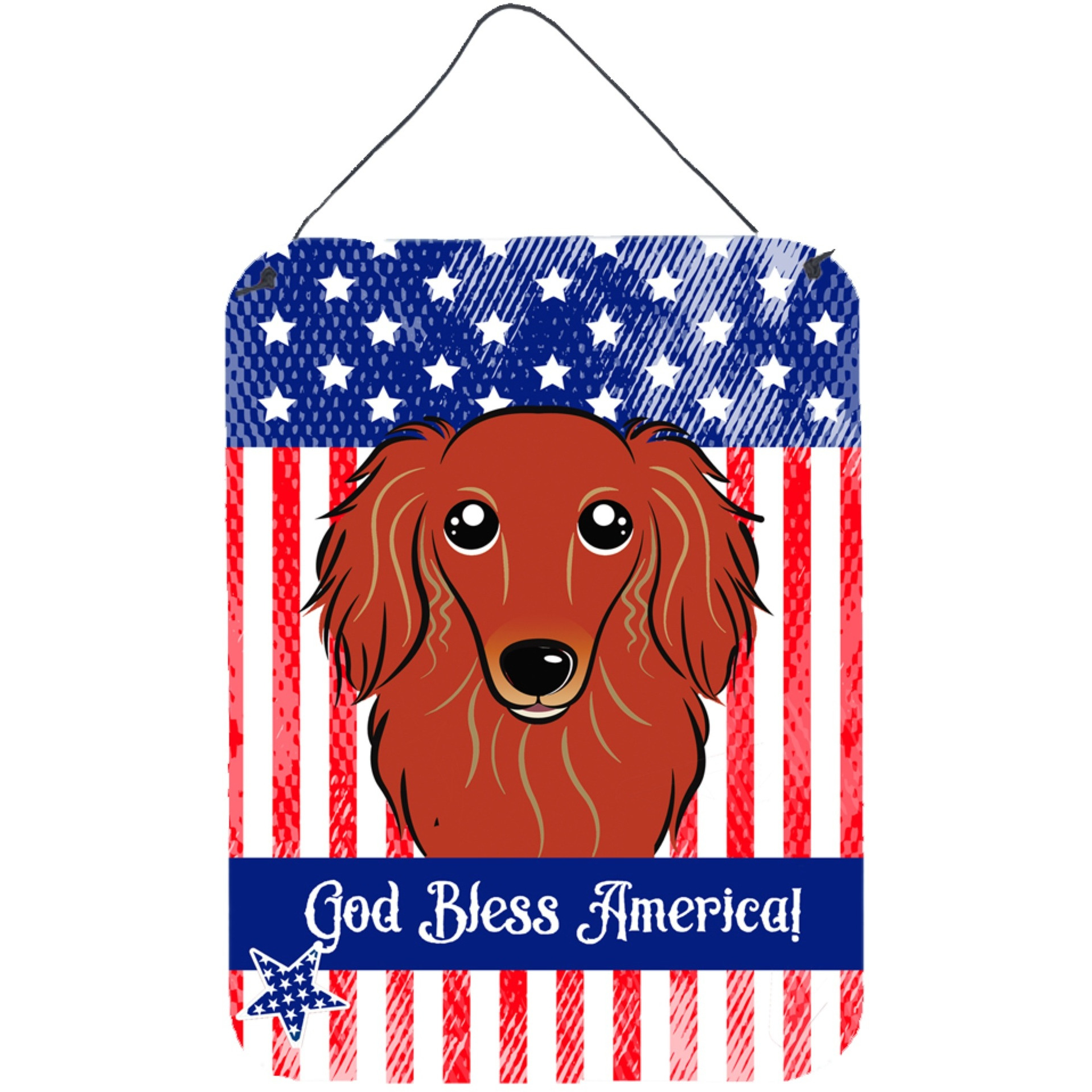 &quotCaroline's Treasures Longhair Red Dachshund Wall or Door Hanging Prints BB2144DS1216, 16HX12W, Multicolor"
