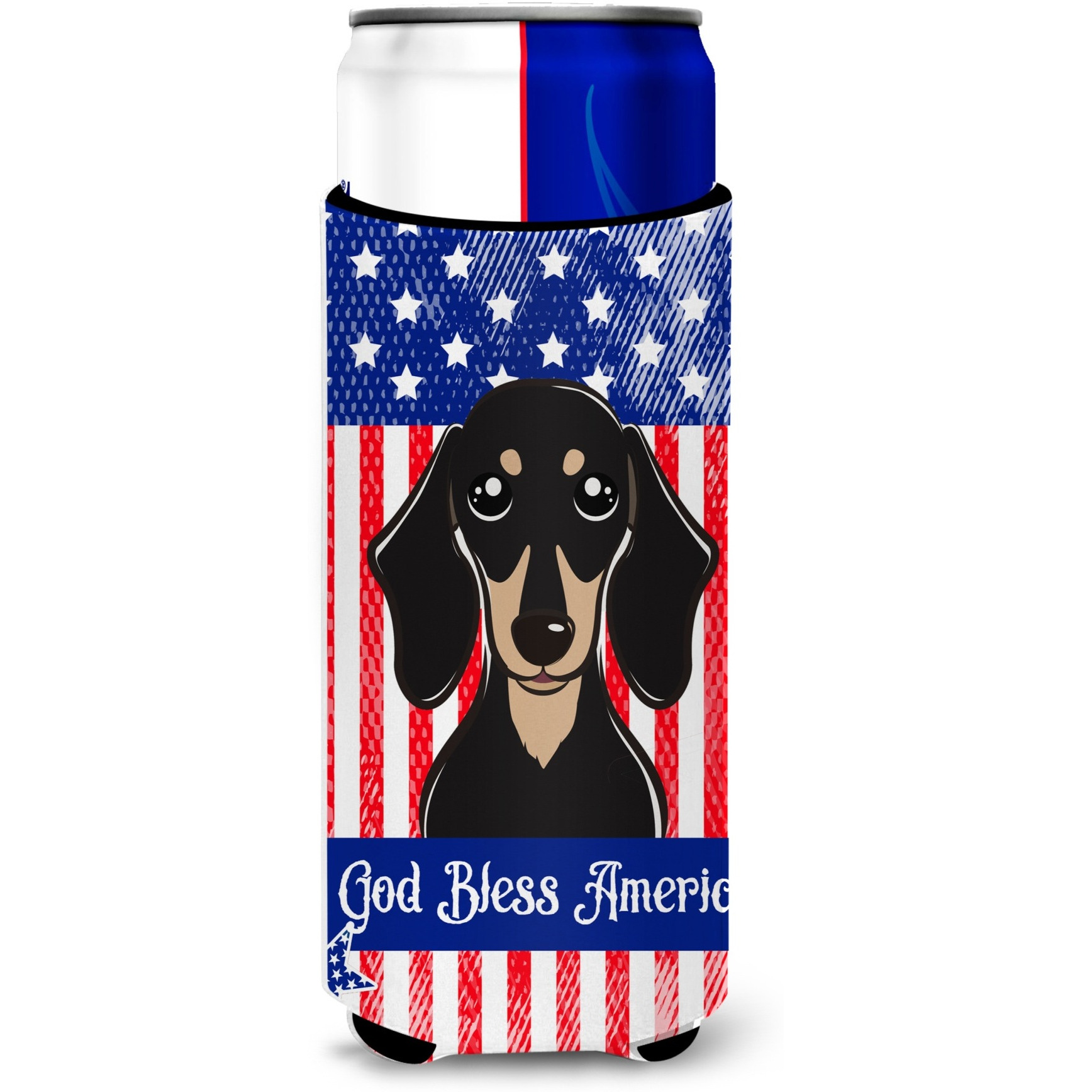 &quotCaroline's Treasures BB2145MUK "&quotSmooth Black and Tan Dachshund Michelob Ultra Koozies for Slim Cans, Multicolor"
