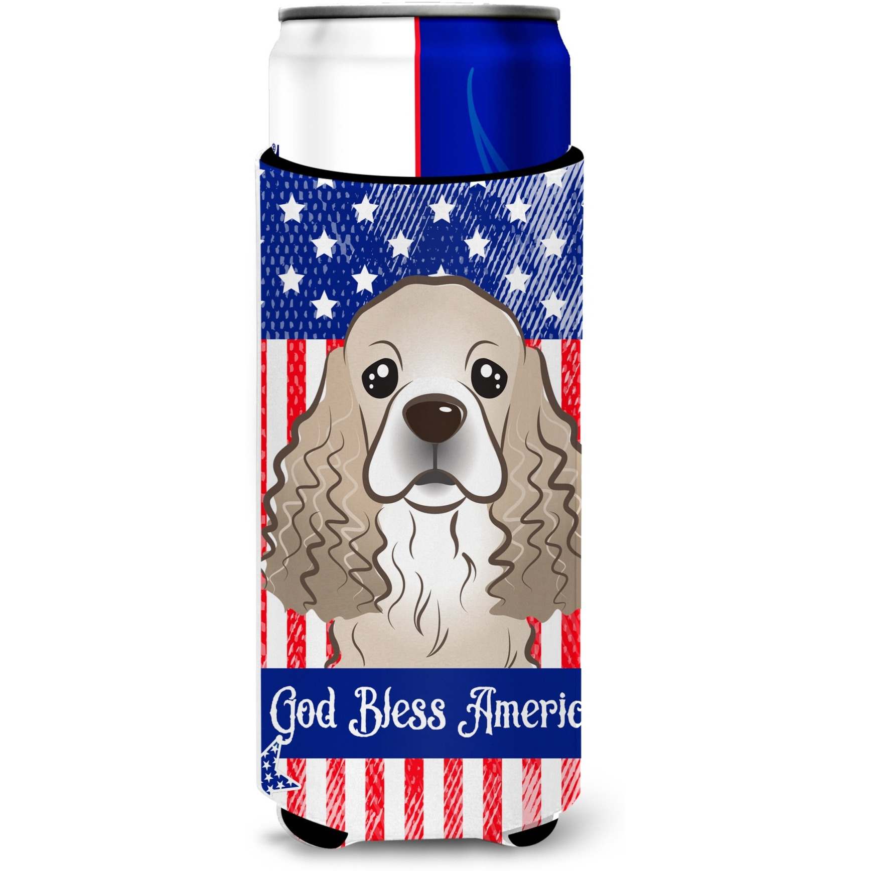&quotCaroline's Treasures BB2146MUK "&quotCocker Spaniel Michelob Ultra Koozies for Slim Cans, Multicolor"