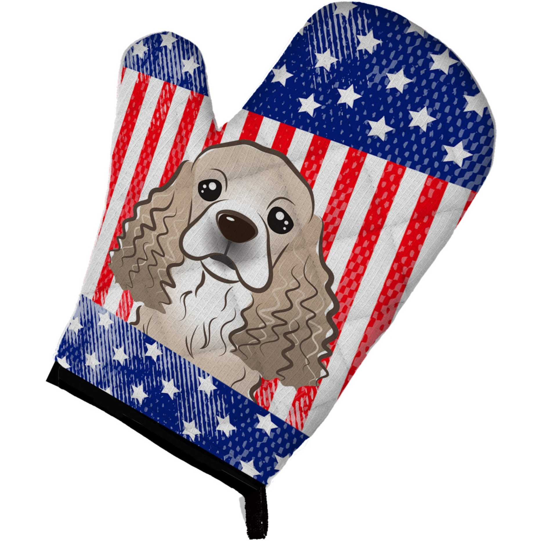 &quotCaroline's Treasures BB2146OVMT American Flag and Cocker Spaniel Oven Mitt, 12"" by 8.5"", Multicolor"