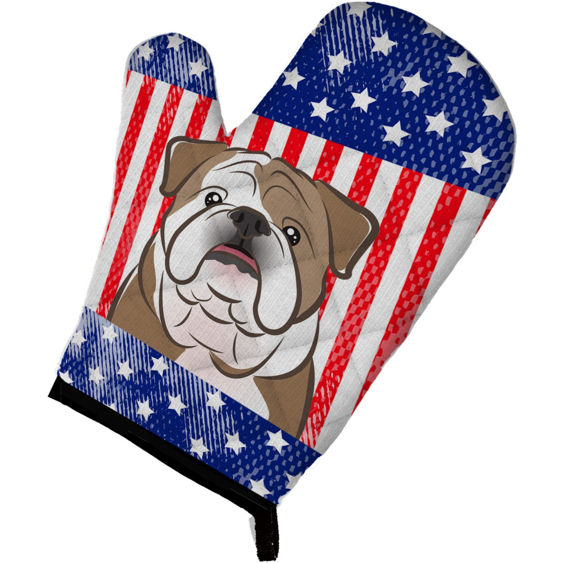 &quotCaroline's Treasures BB2149OVMT American Flag and English Bulldog Oven Mitt, 12"" by 8.5"", Multicolor"