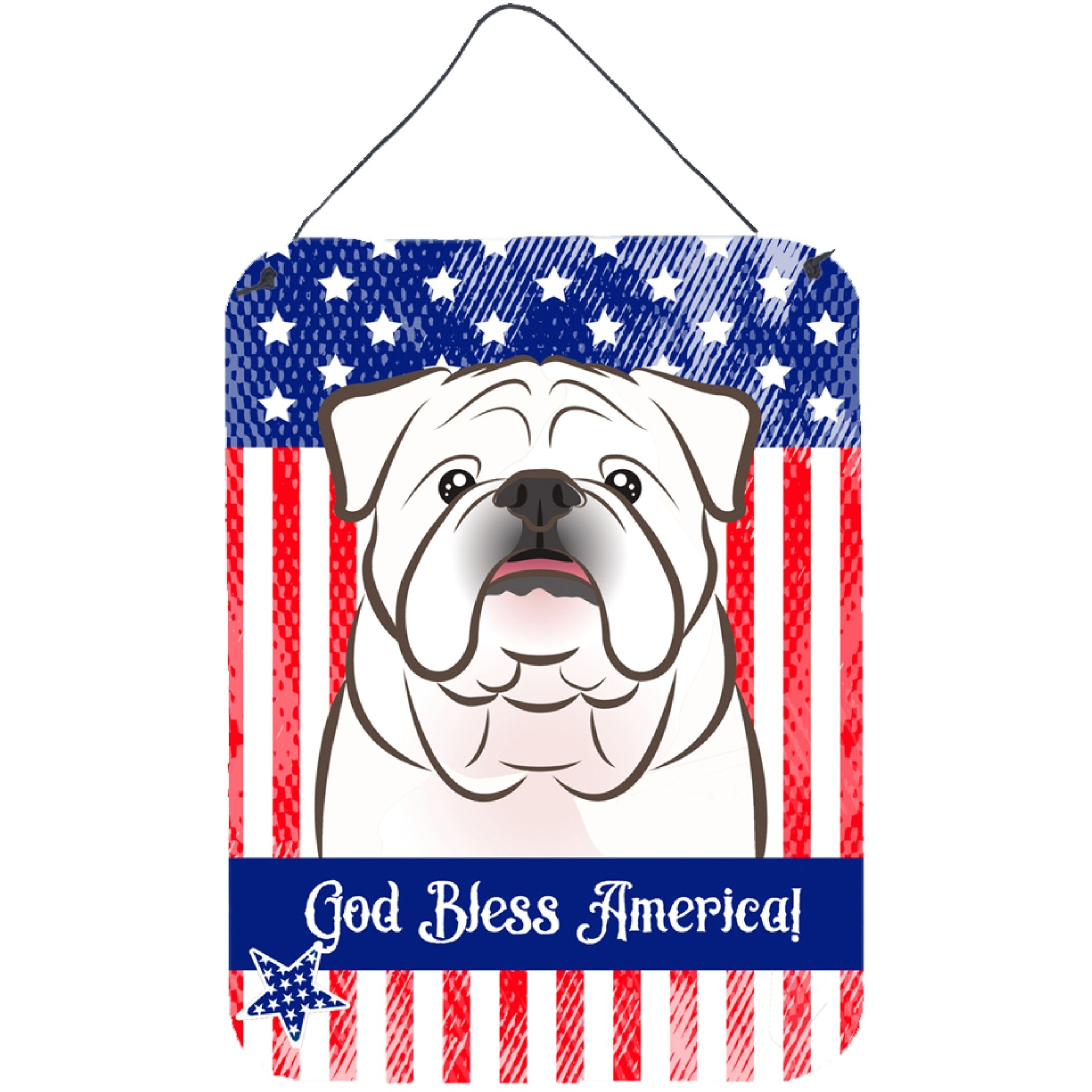 &quotCaroline's Treasures White English Bulldog Wall or Door Hanging Prints BB2150DS1216, 16"&quotH x 12"&quotW, Multicolor"