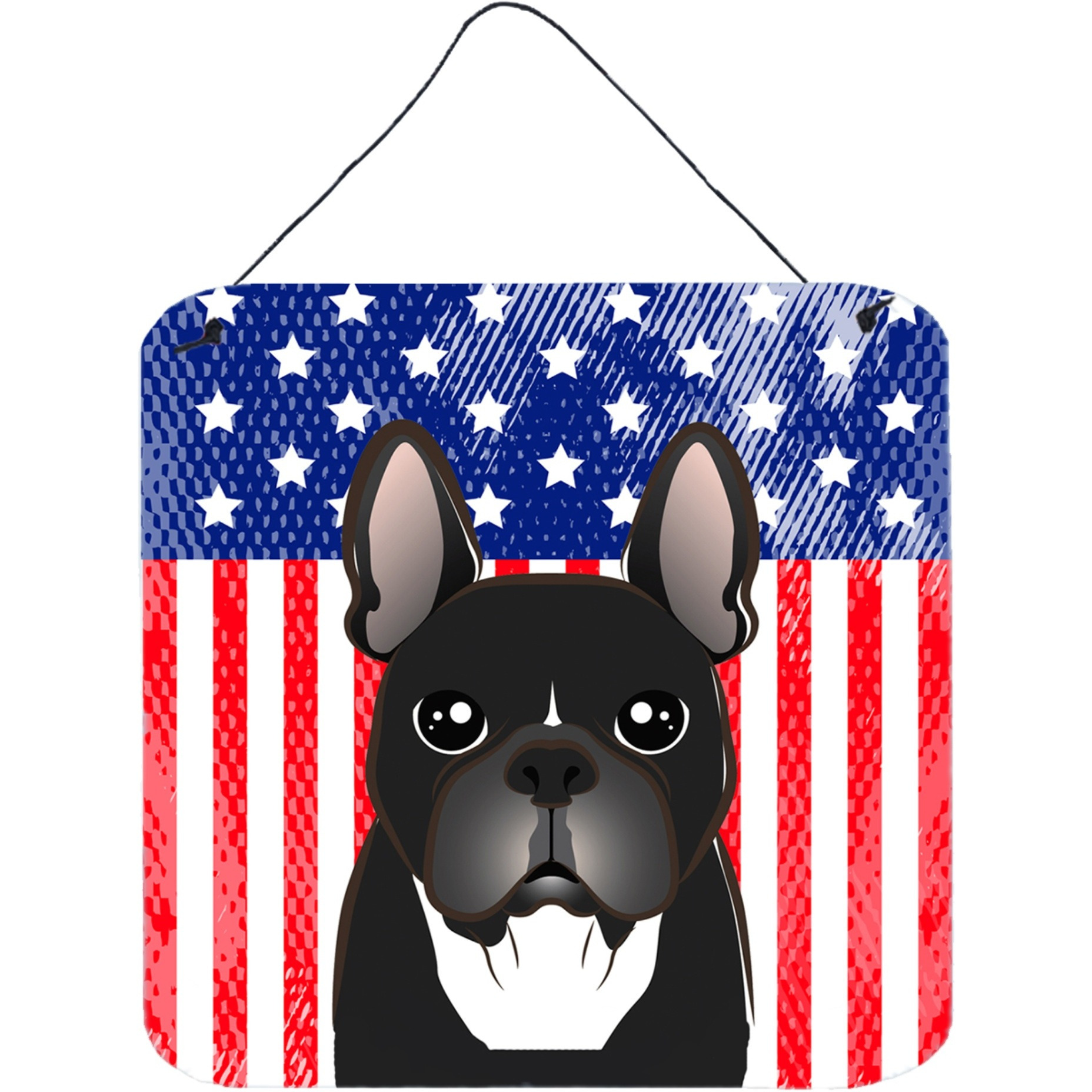 &quotCaroline's Treasures American Flag and French Bulldog Door Hanging Prints wall-decor, Multicolor"