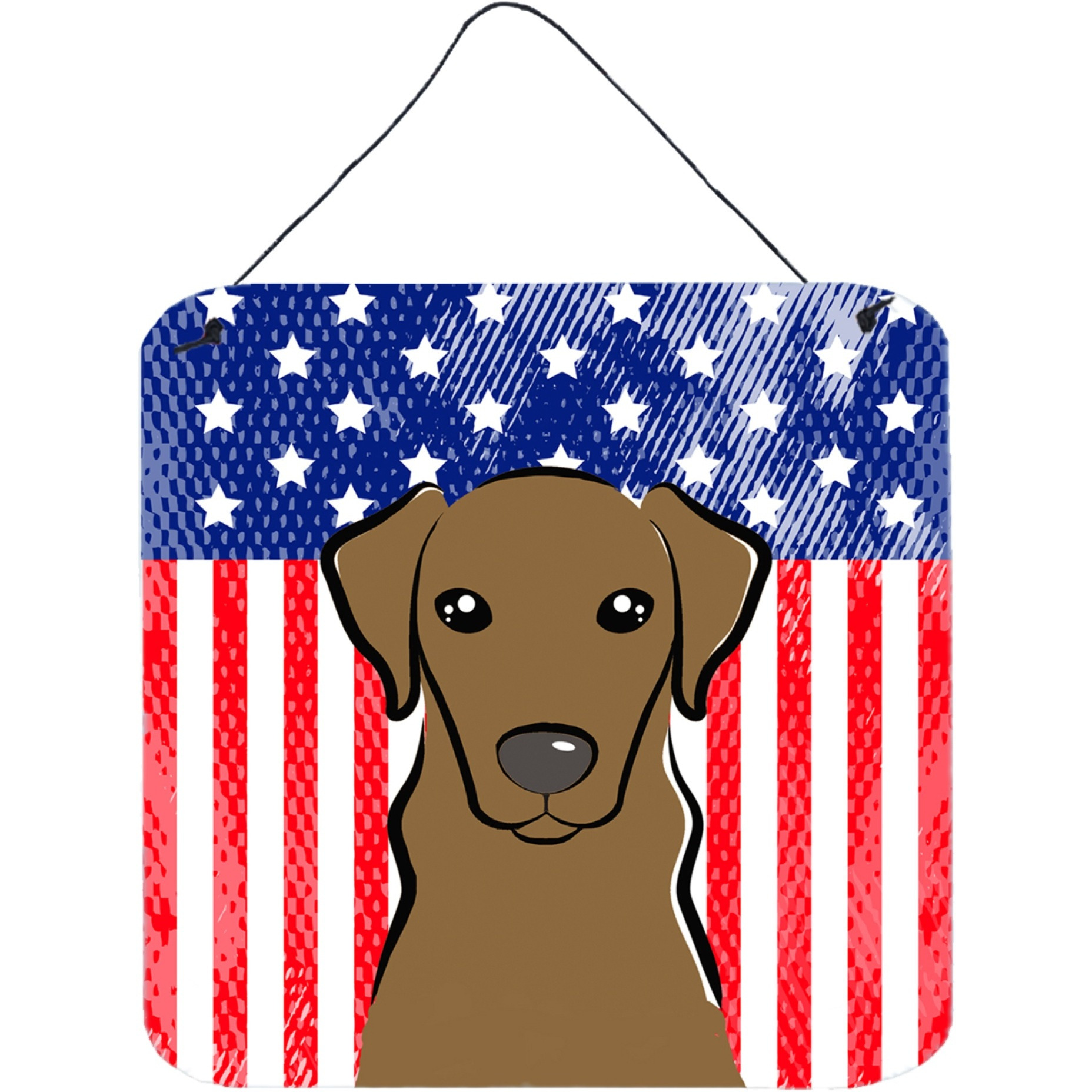 &quotCaroline's Treasures American Flag and Chocolate Labrador Door Hanging Prints wall-decor, Multicolor"
